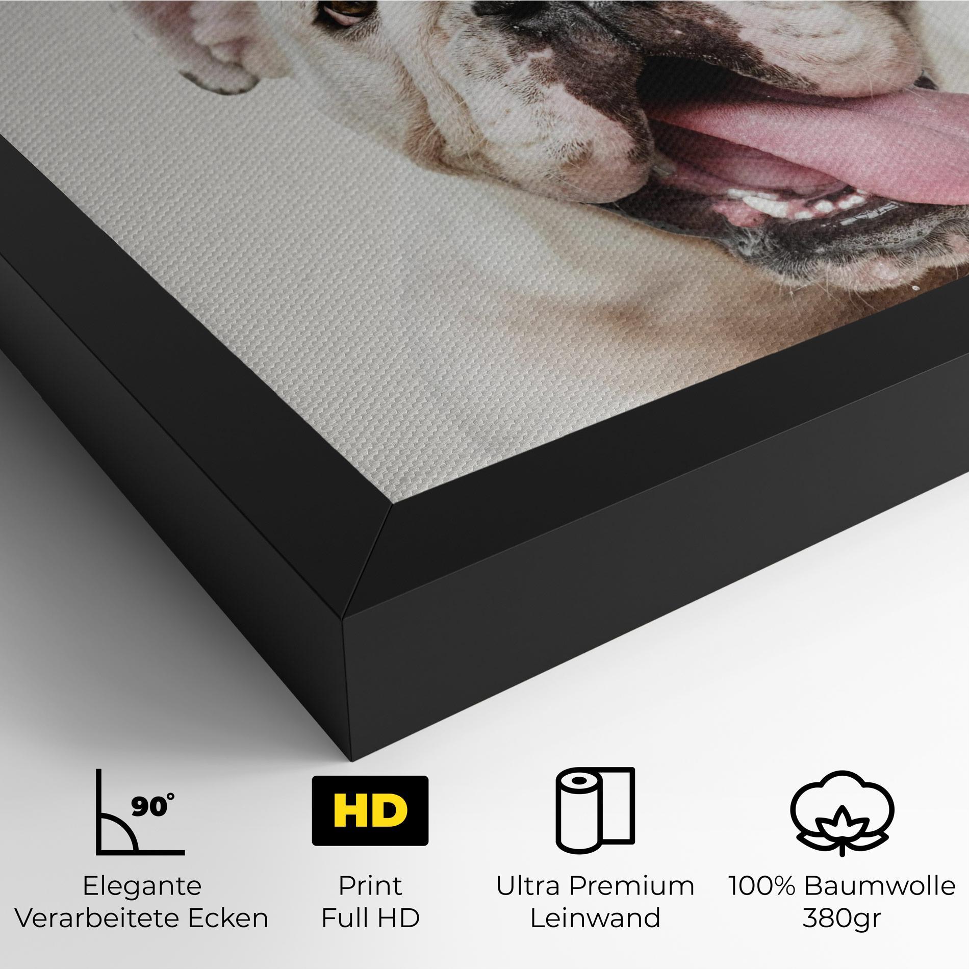 Leinwandbild Bulldog Wearing Crown mockup 4