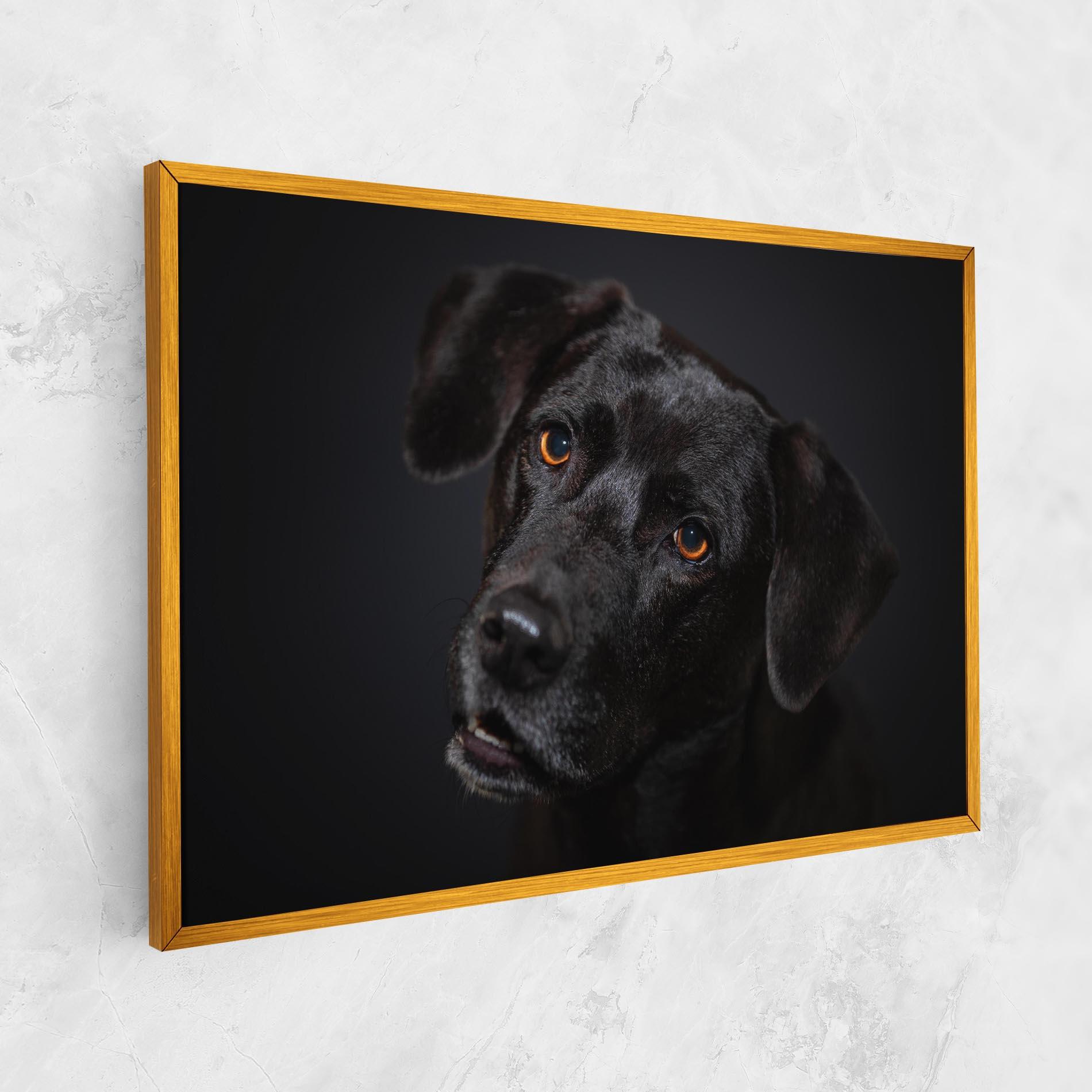 Leinwandbild Black Dog Portrait mockup 1