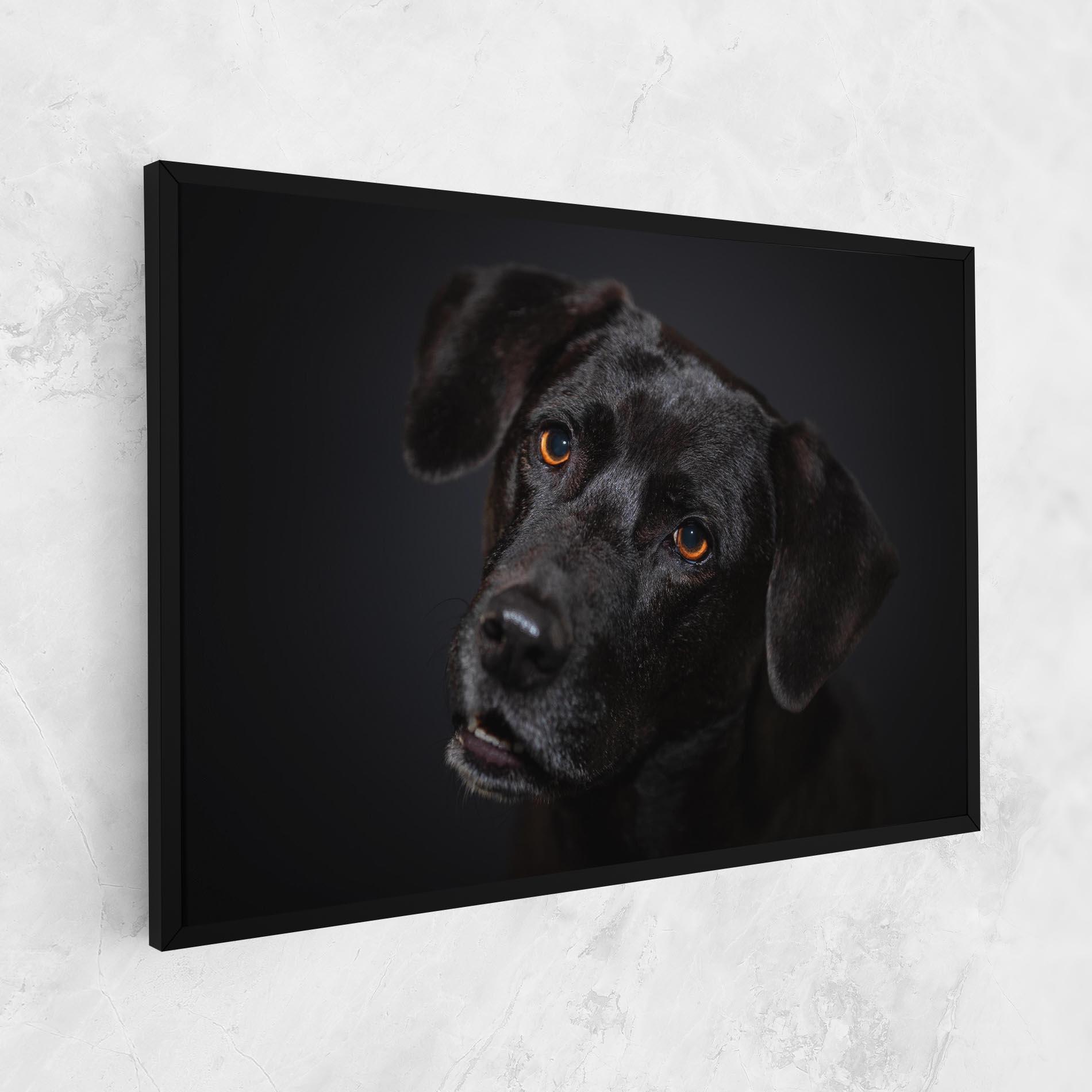 Leinwandbild Black Dog Portrait mockup 1