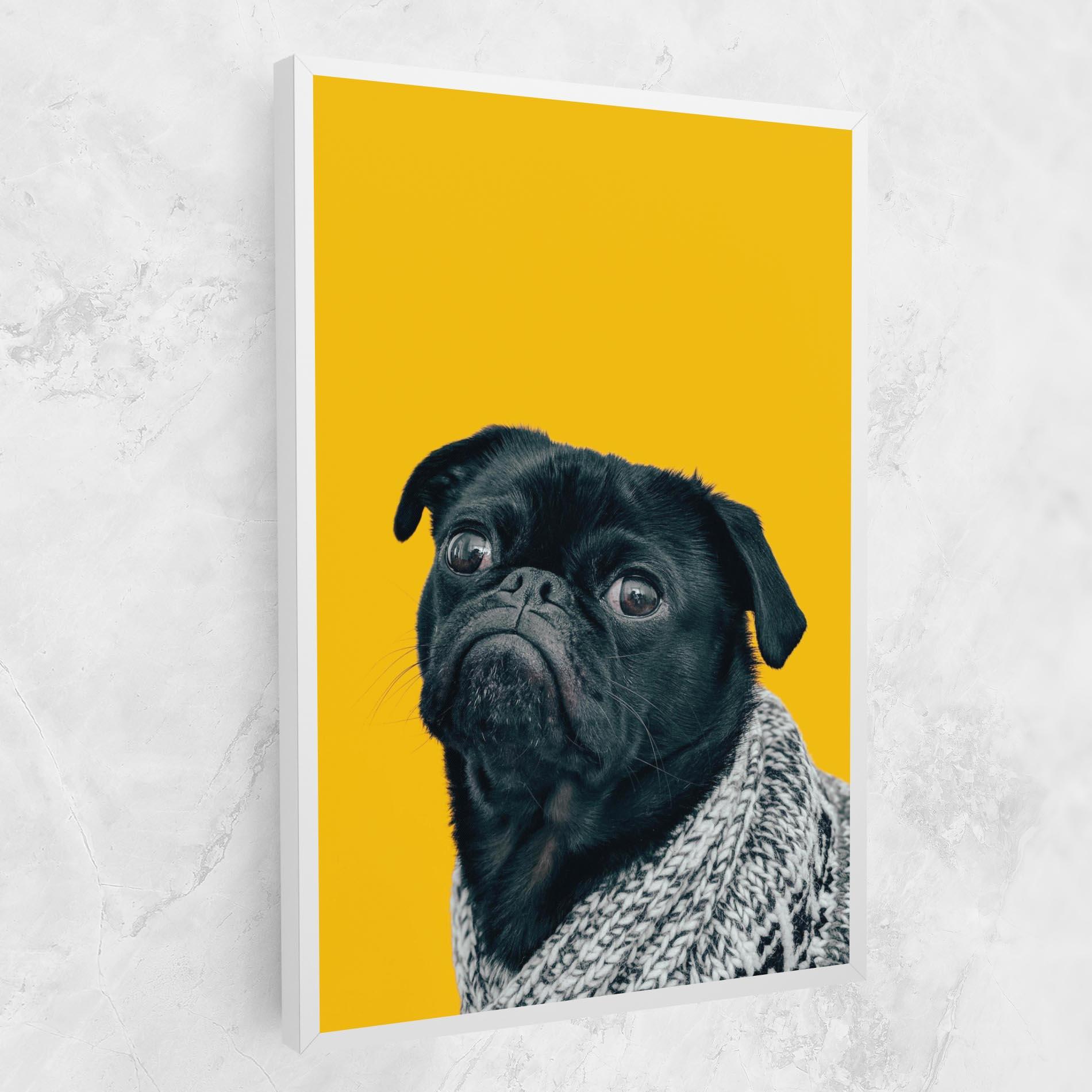 Leinwandbild Black Pug mockup 1