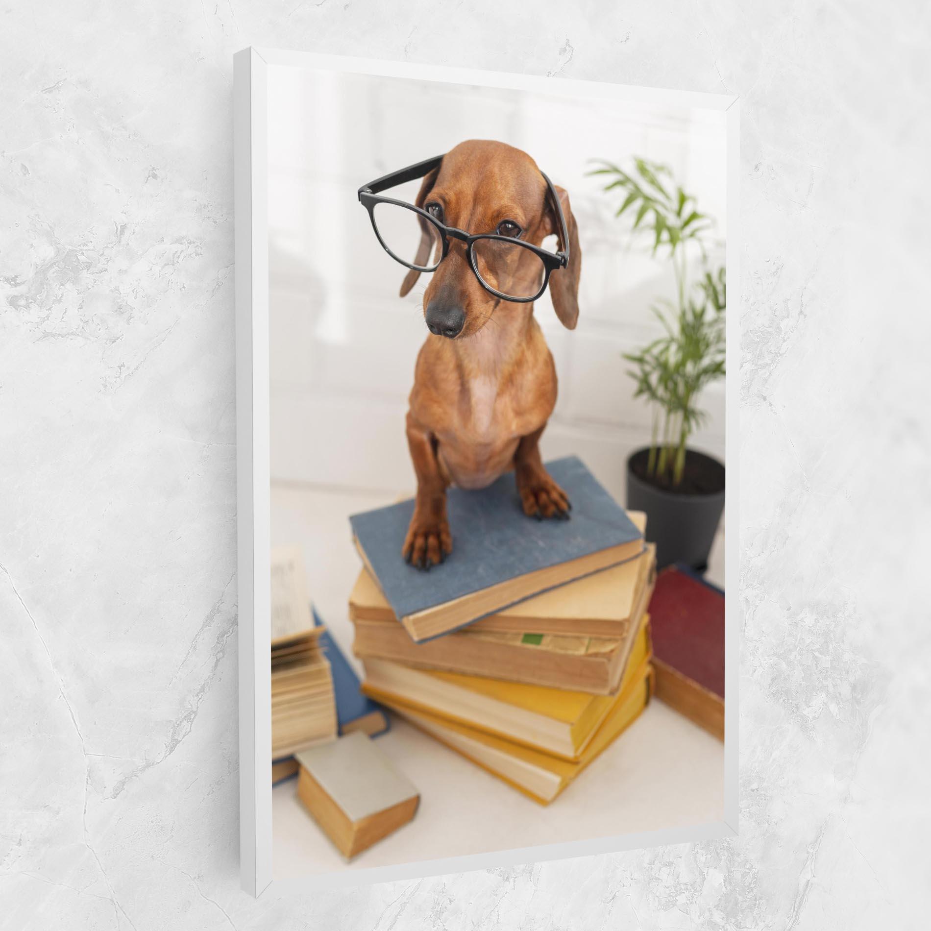 Leinwandbild Books Cute Dog mockup 1