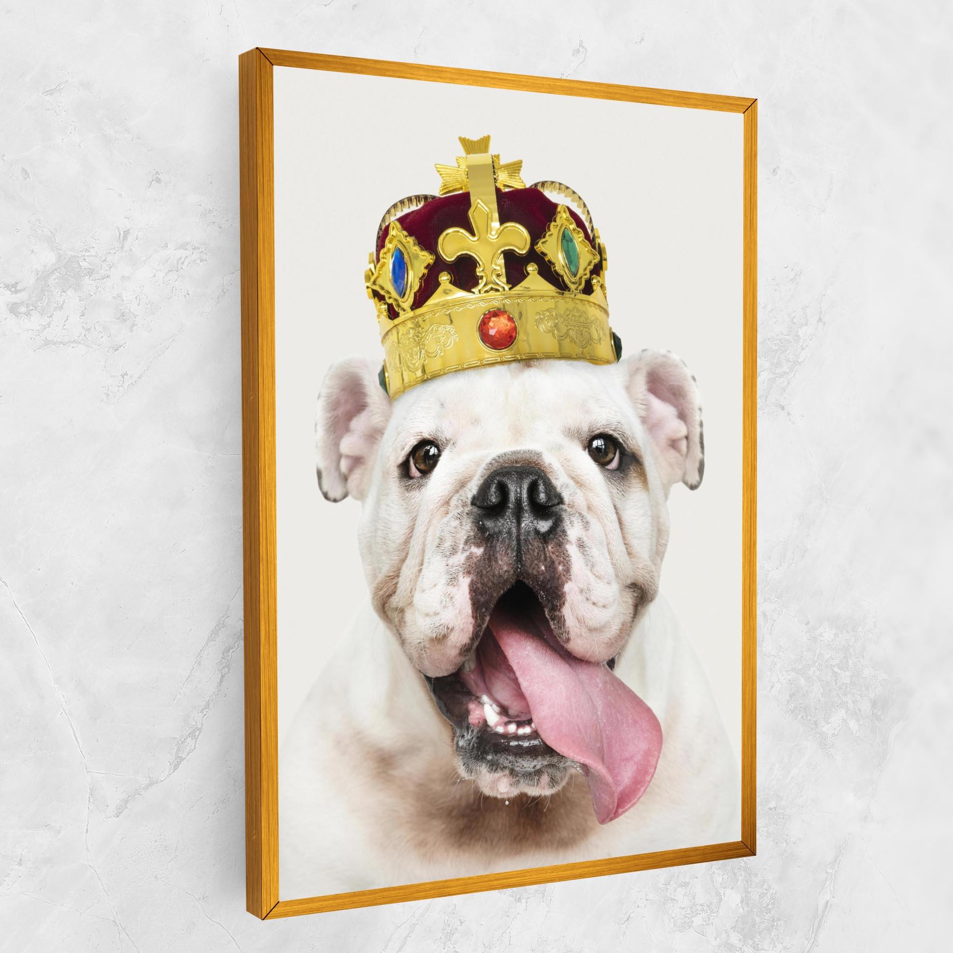 Leinwandbild Bulldog Wearing Crown mockup 1