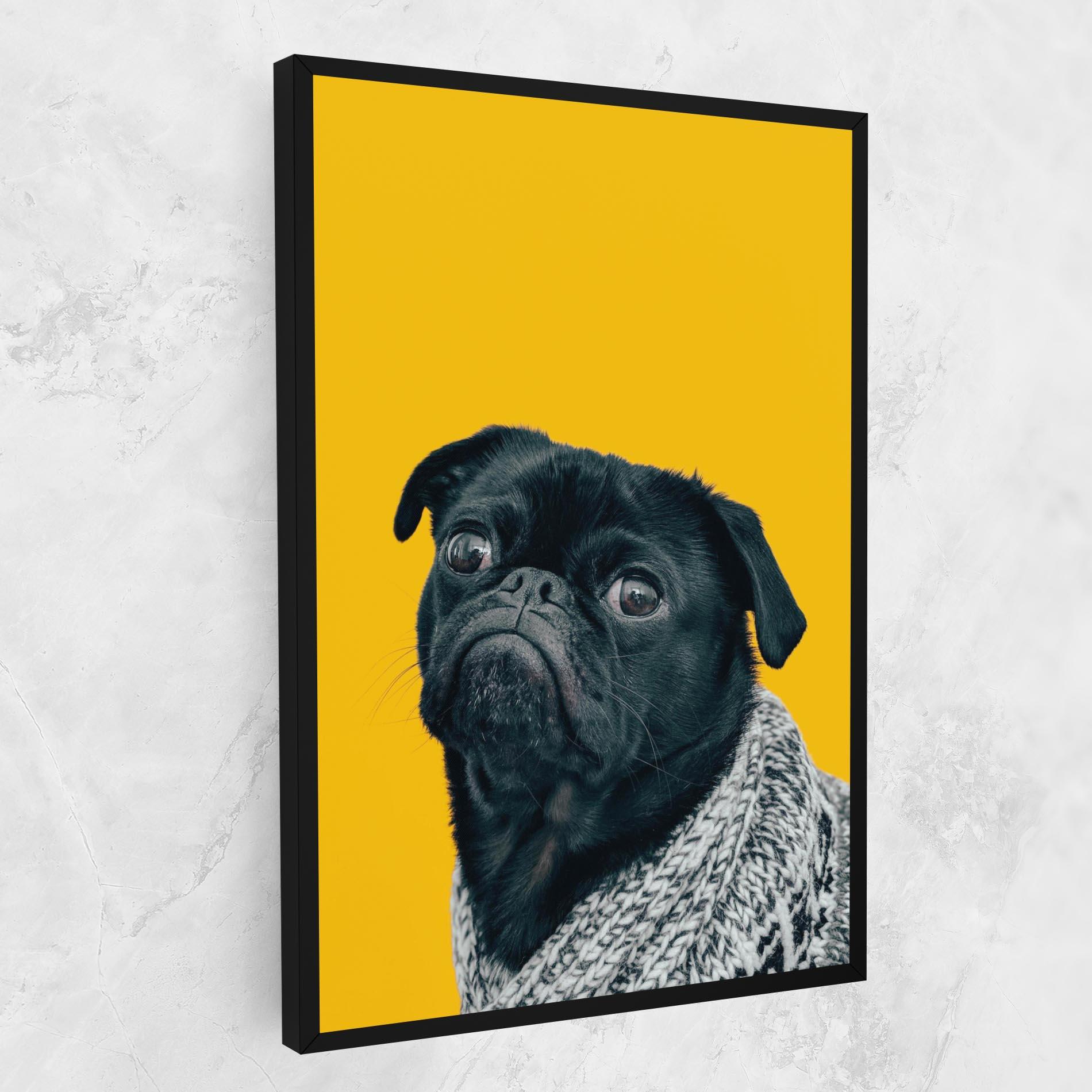 Leinwandbild Black Pug mockup 1