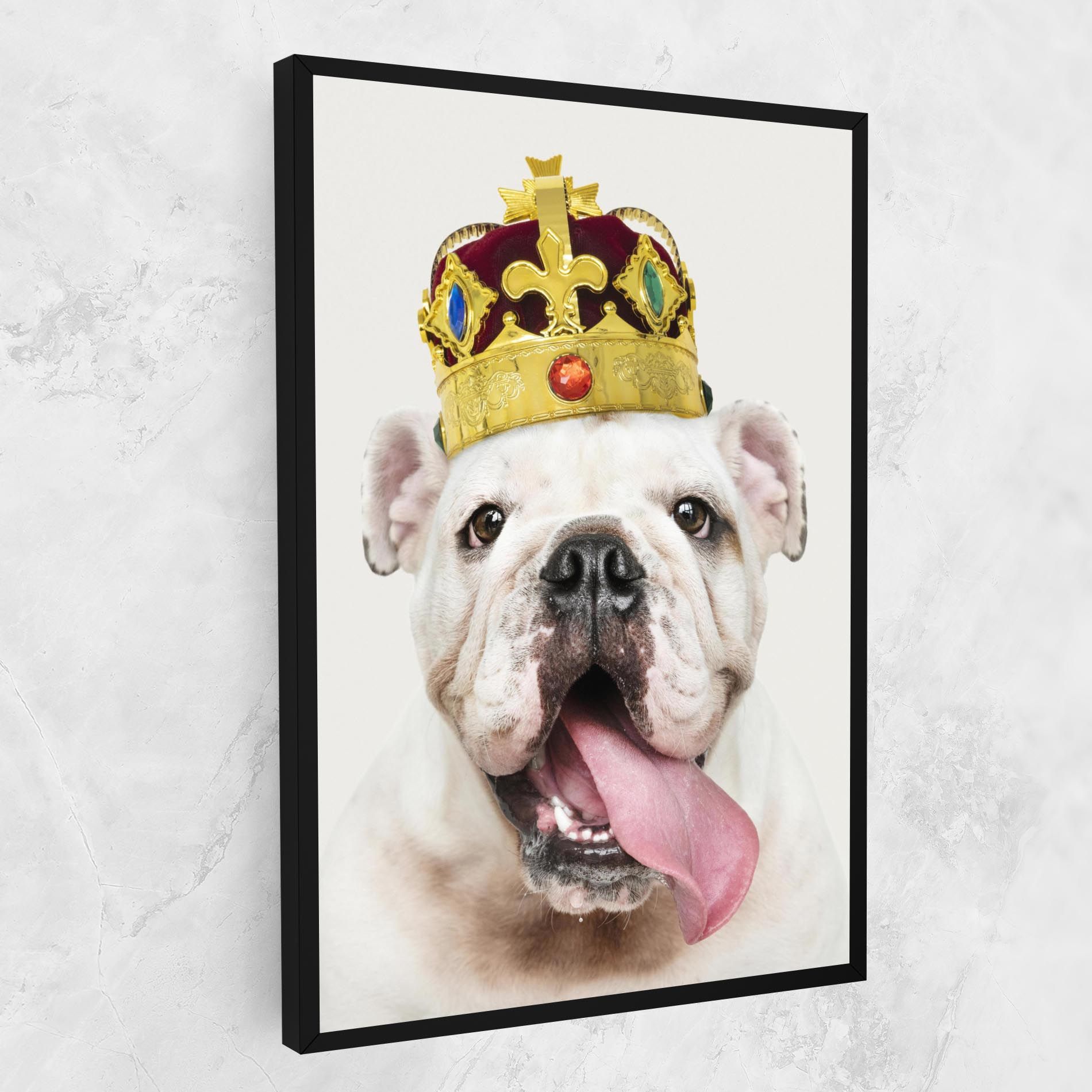 Bulldog Wearing Crown mockup 1