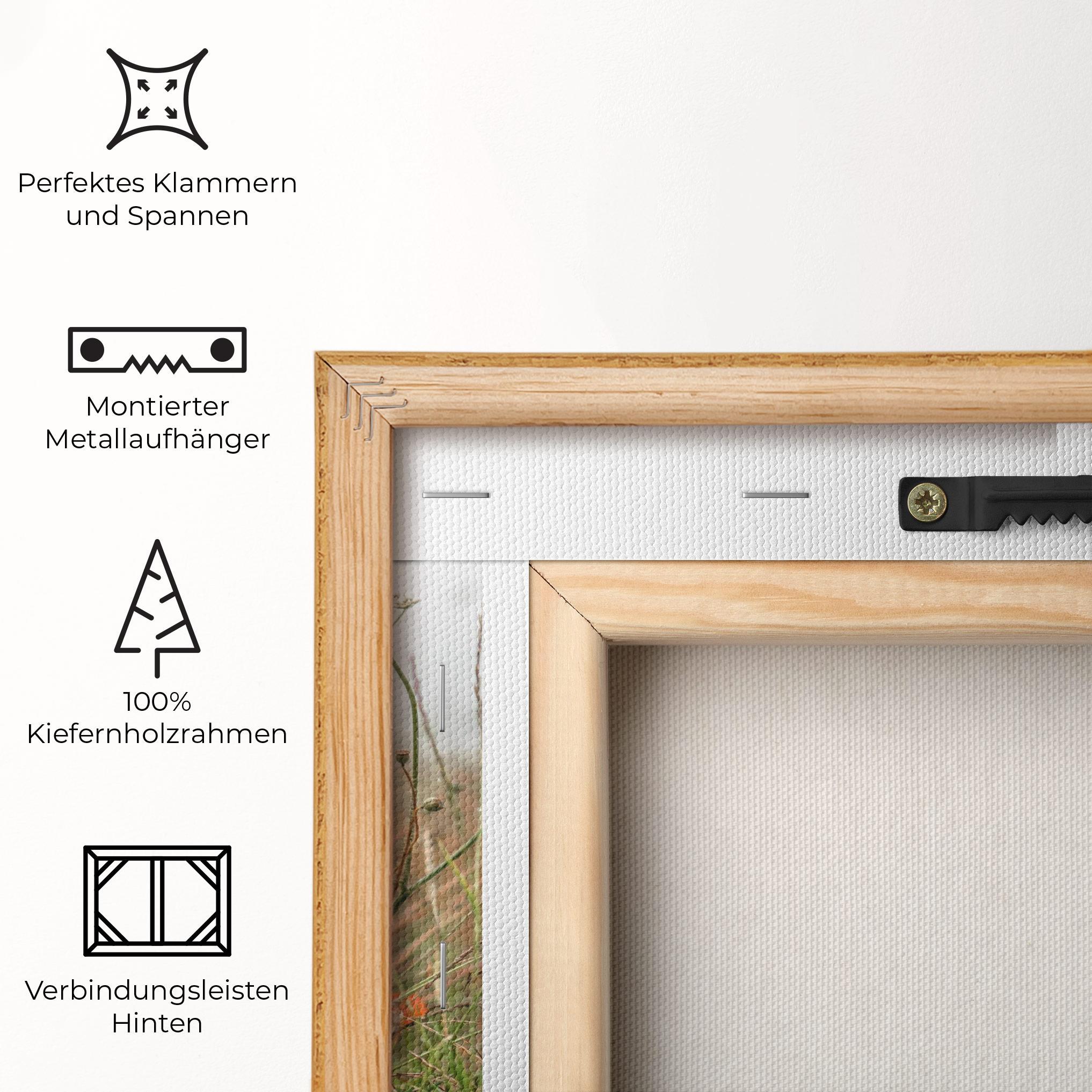 Leinwandbild Red Flowers Dog mockup 5