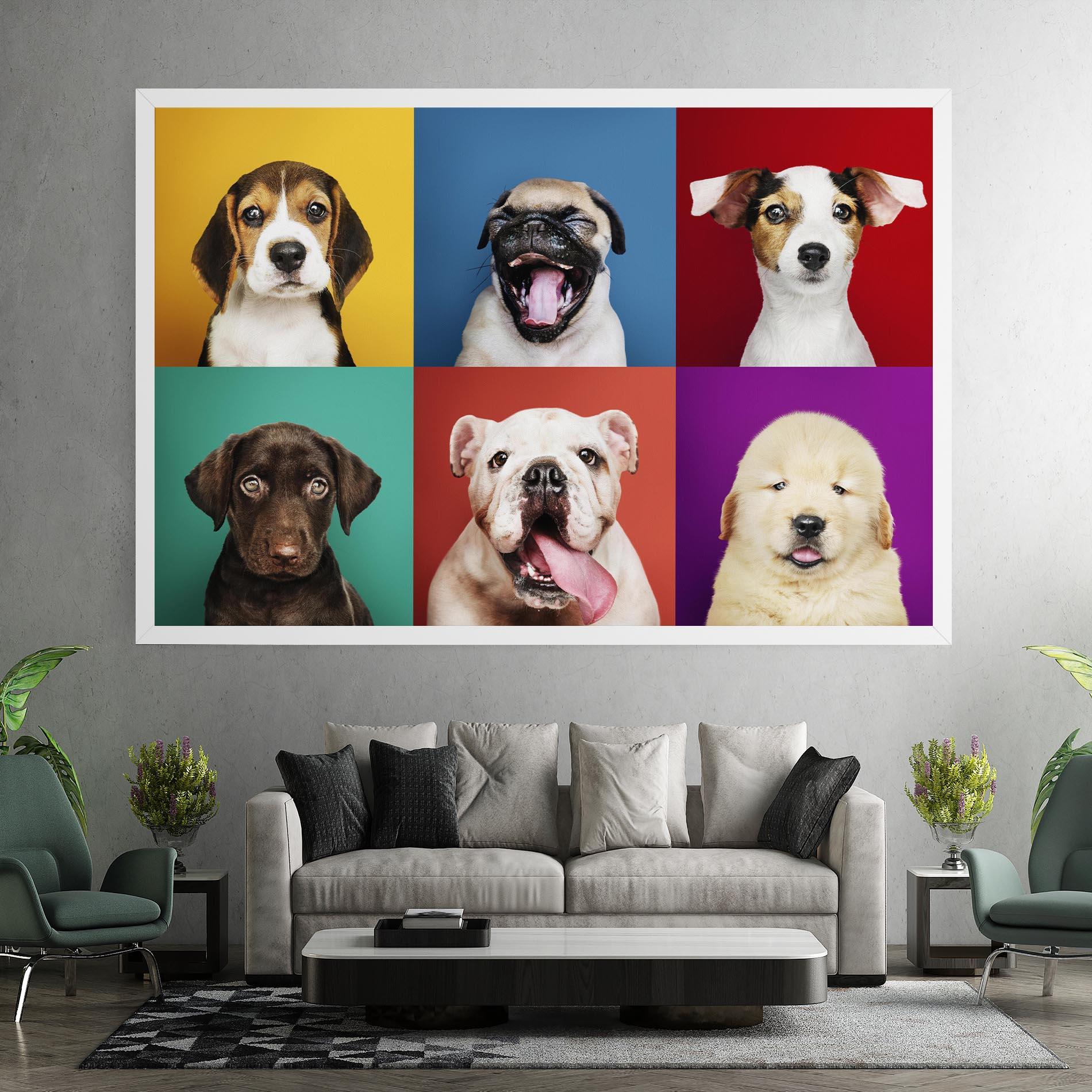 Leinwandbild Adorable Puppies Mix mockup 7