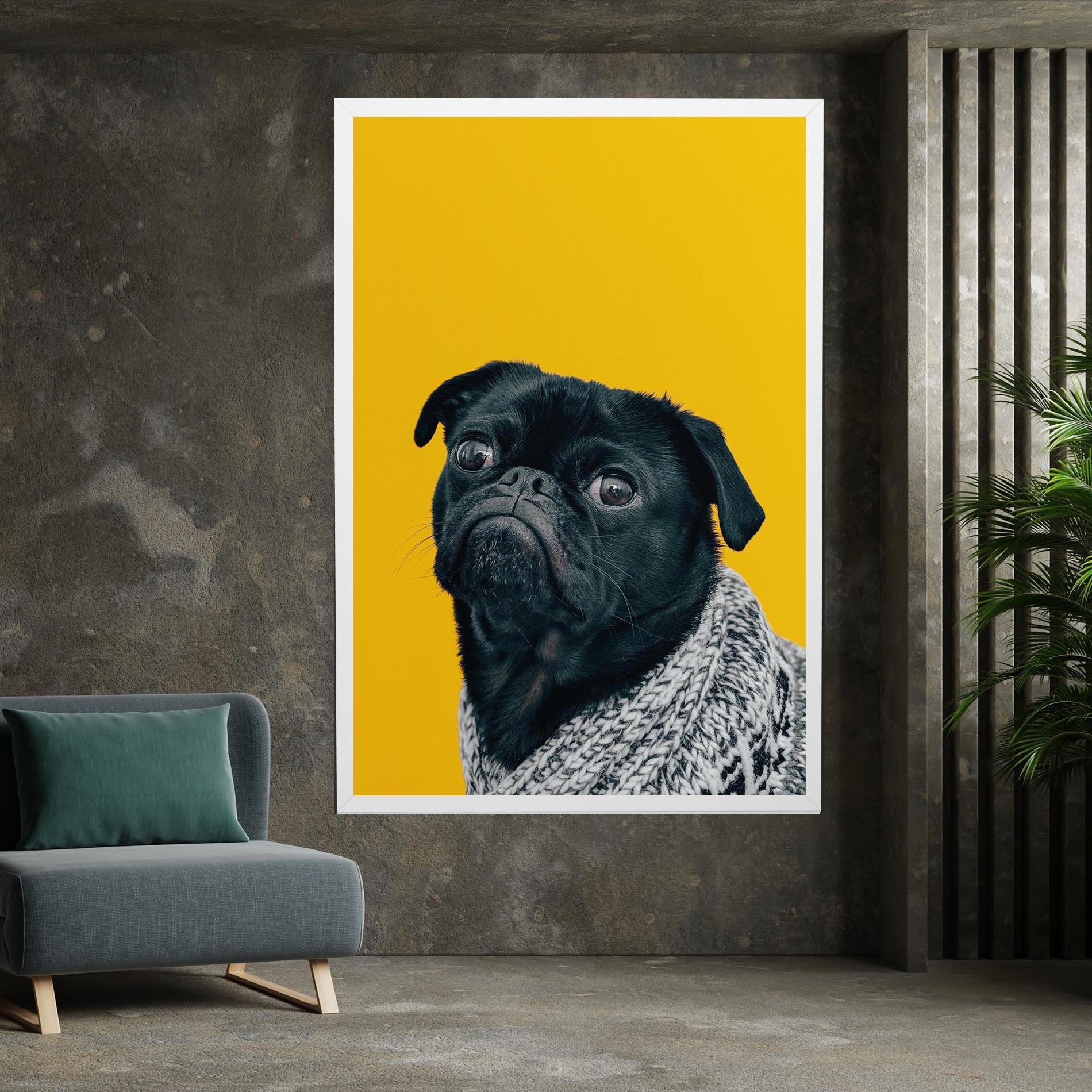 Leinwandbild Black Pug mockup 7