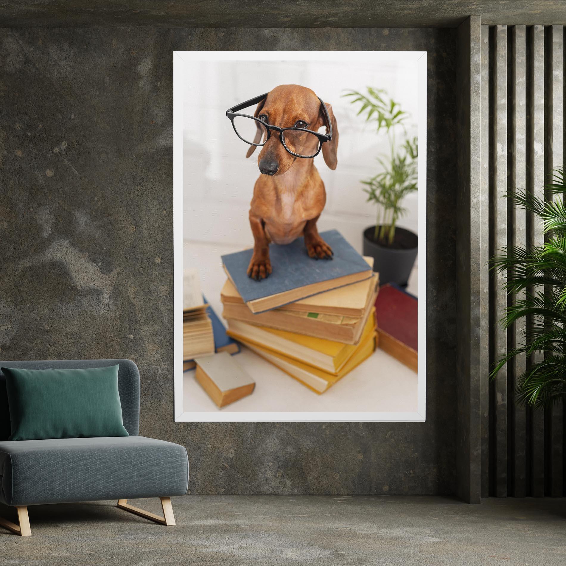 Leinwandbild Books Cute Dog mockup 7