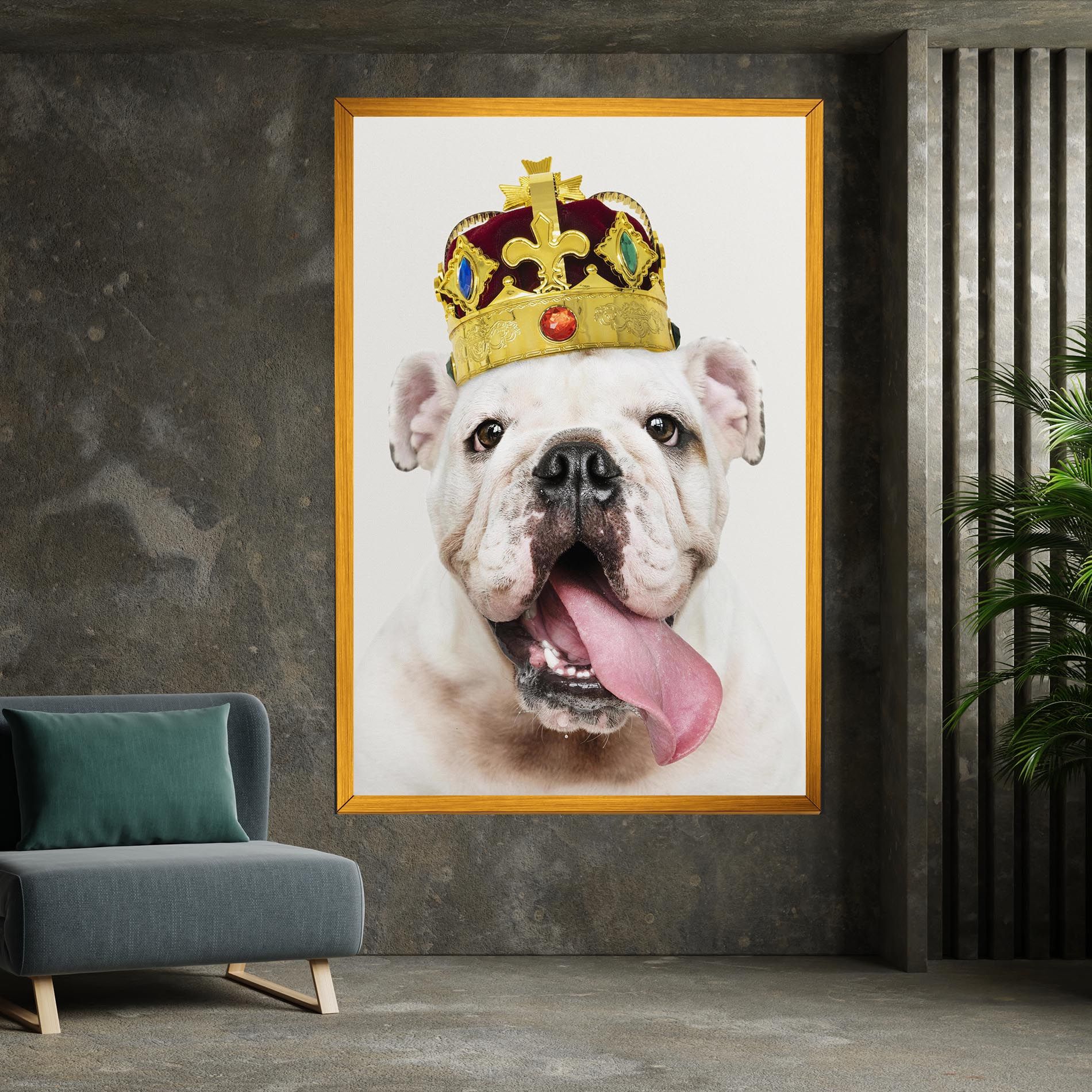 Bulldog Wearing Crown mockup 7