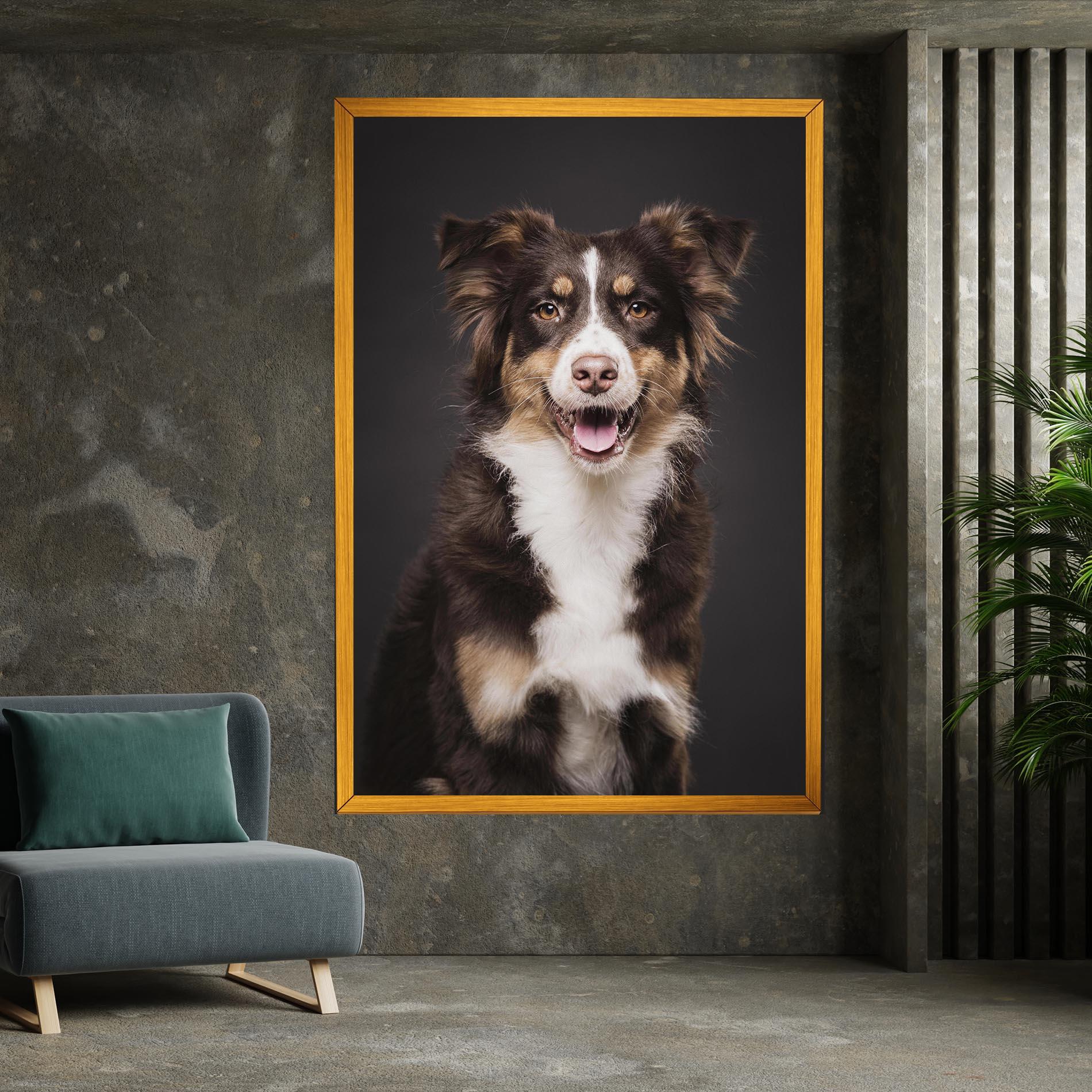 Leinwandbild Cute Dog Sitting mockup 7