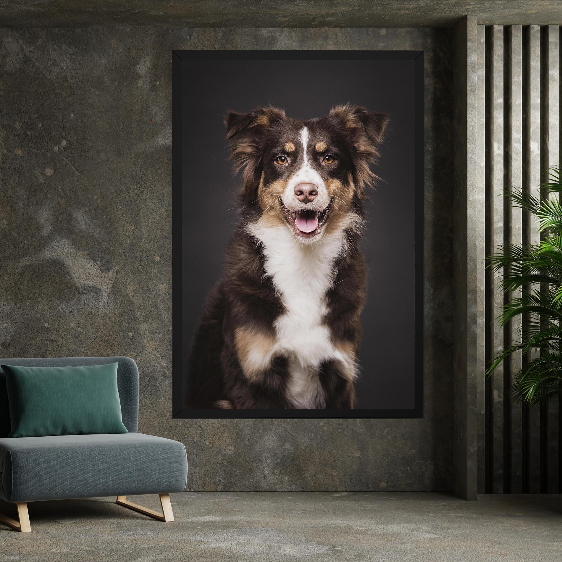 Leinwandbild Cute Dog Sitting mockup 7