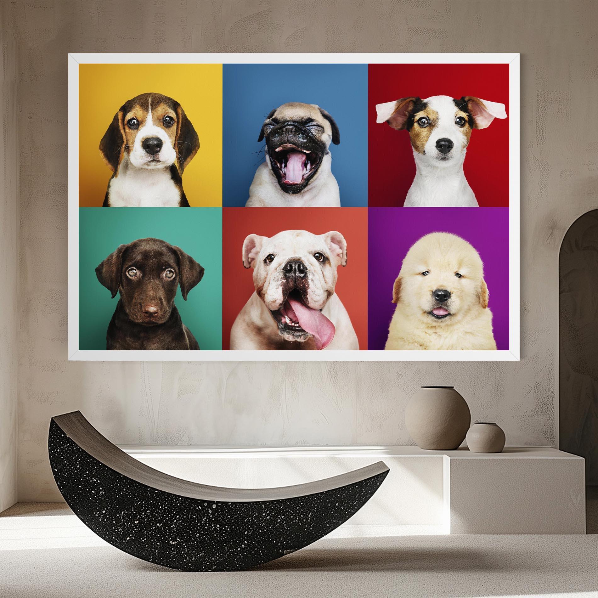 Leinwandbild Adorable Puppies Mix mockup 8