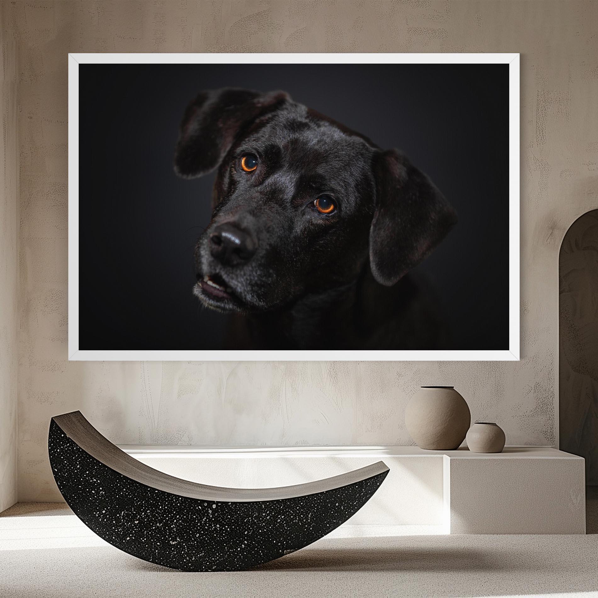 Leinwandbild Black Dog Portrait mockup 8