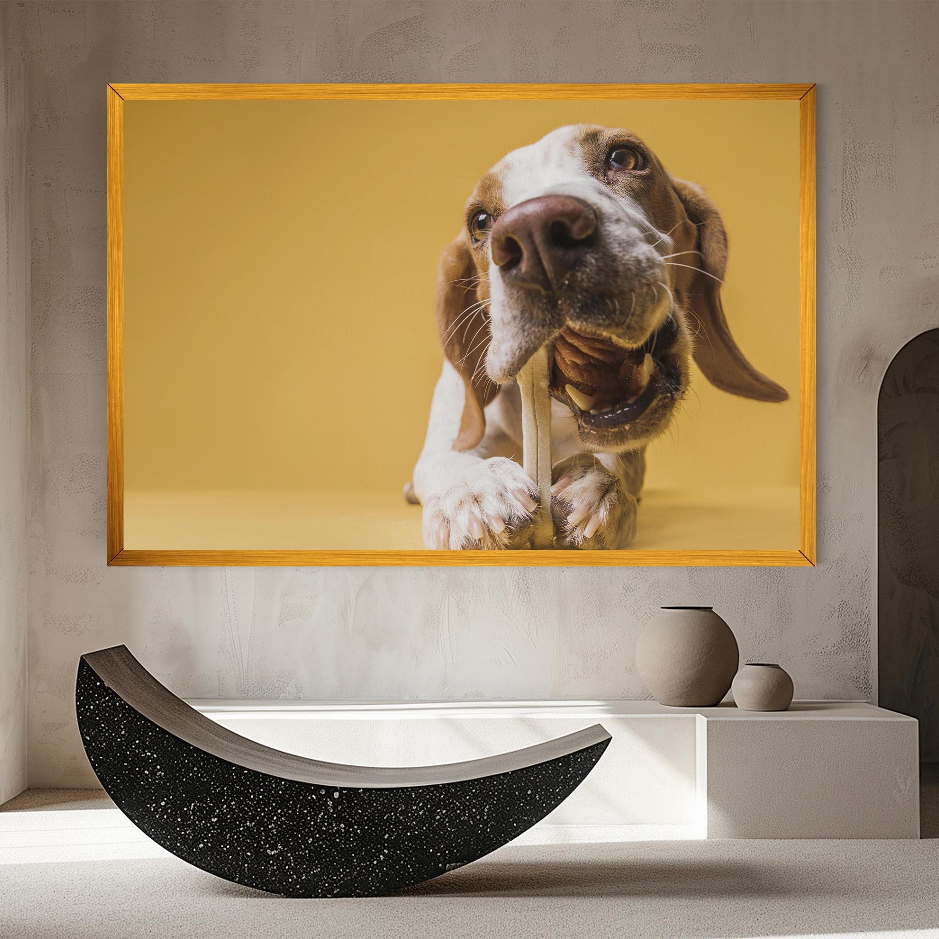 Leinwandbild Dog Eating Bone mockup 8