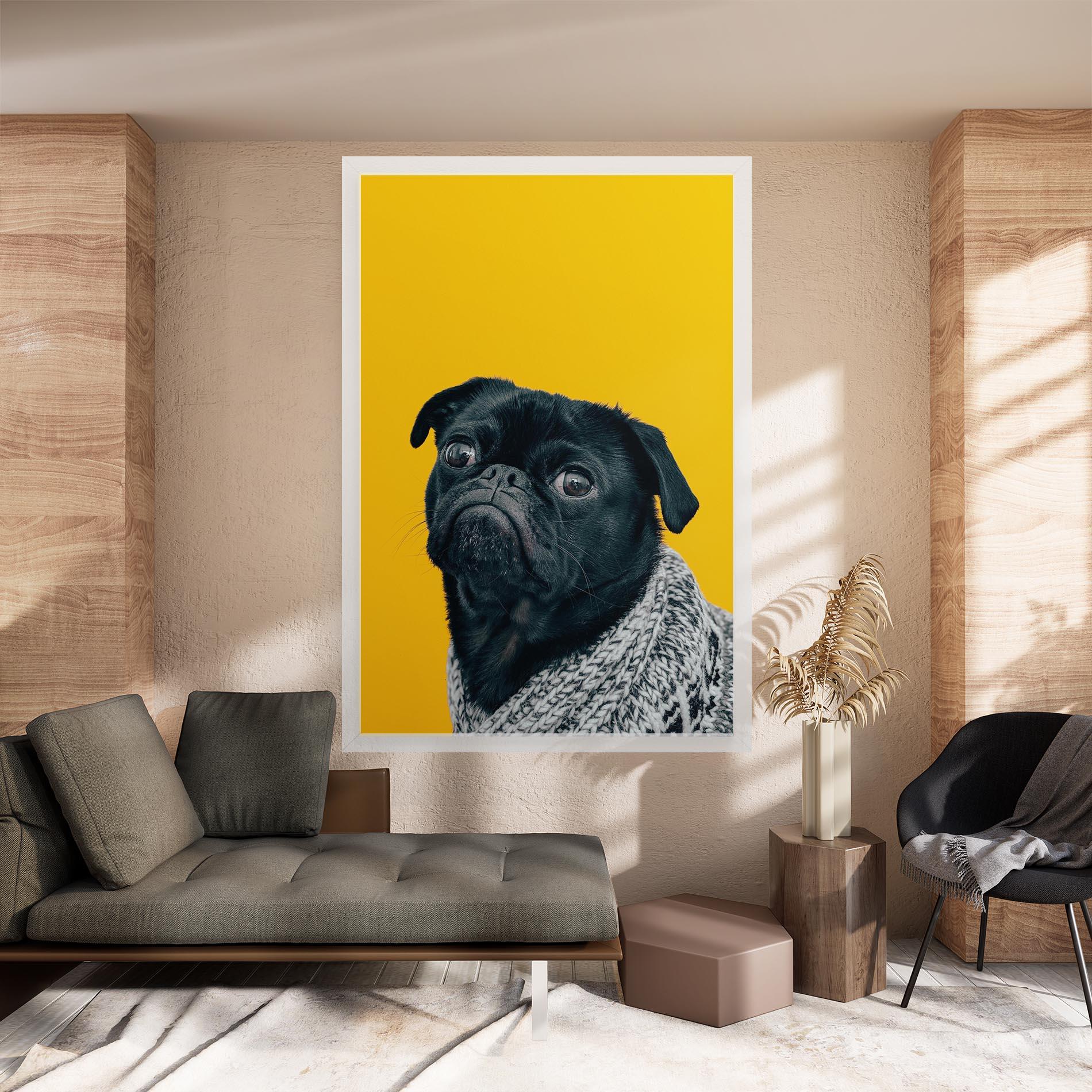 Leinwandbild Black Pug mockup 8