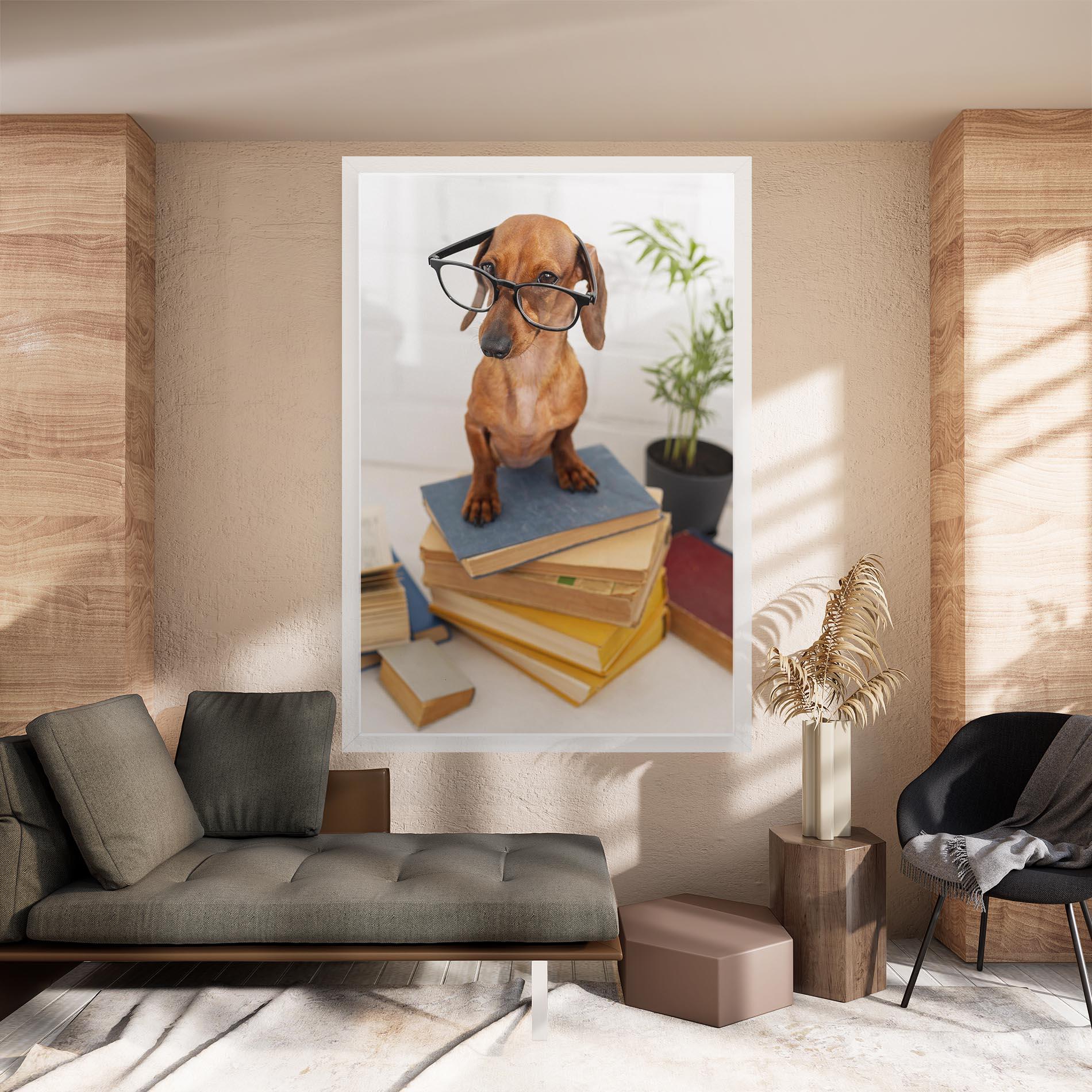 Leinwandbild Books Cute Dog mockup 8