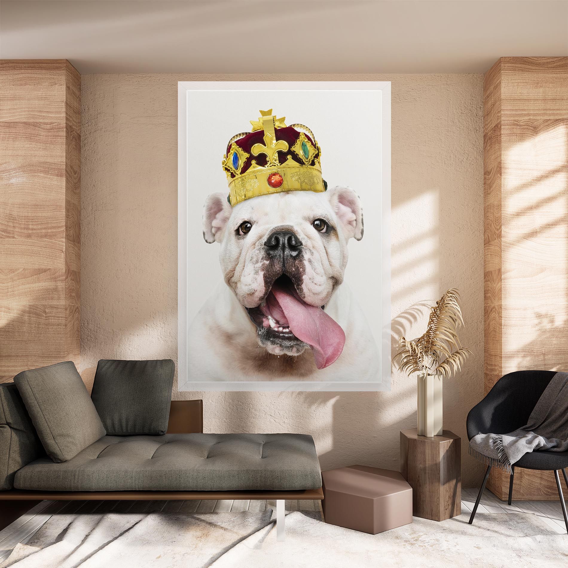 Bulldog Wearing Crown mockup 8