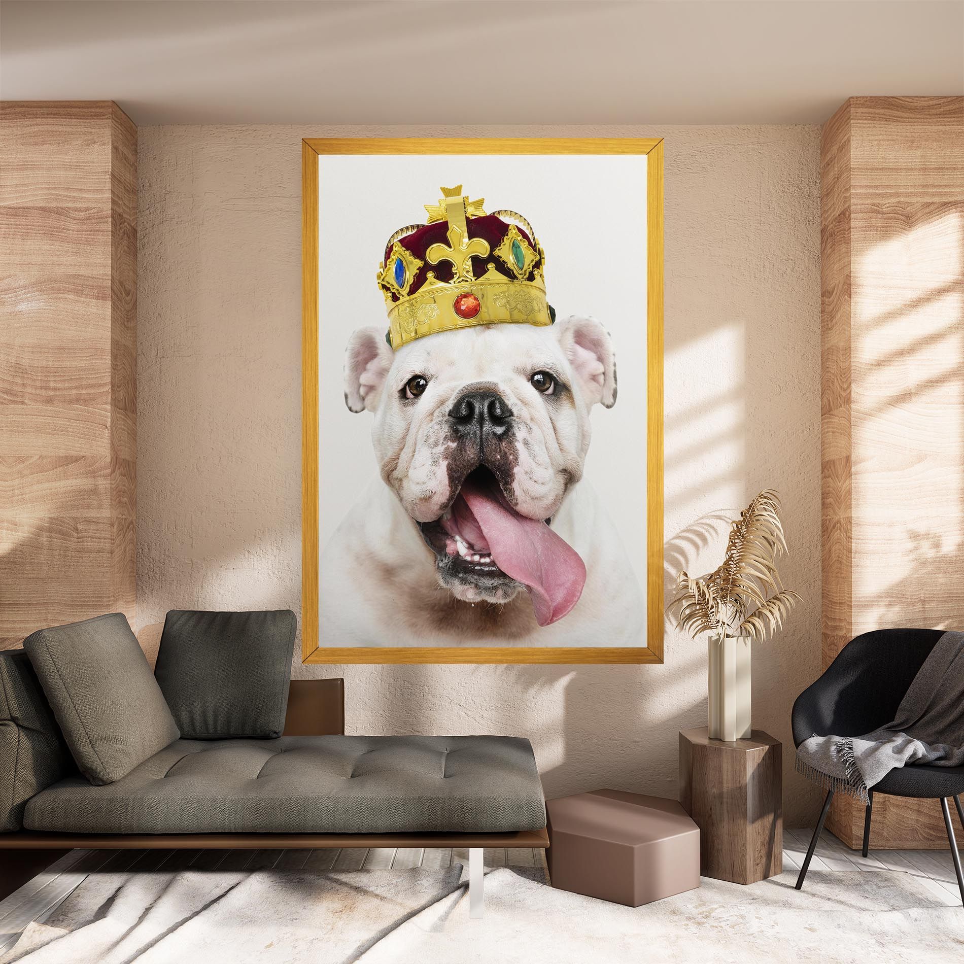 Bulldog Wearing Crown mockup 8
