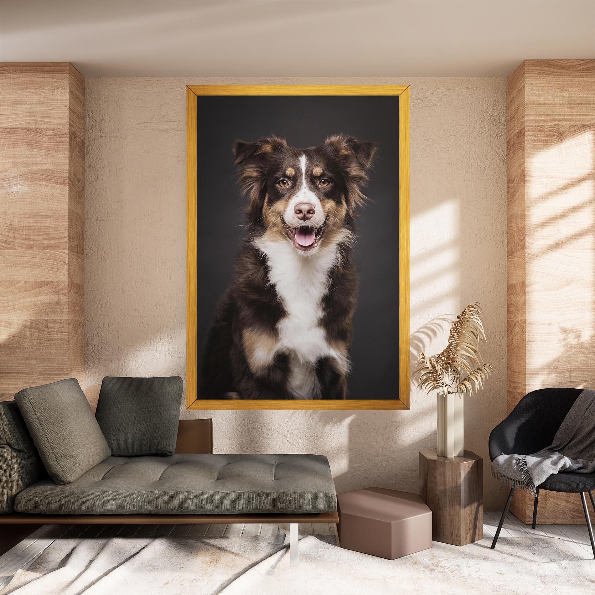 Leinwandbild Cute Dog Sitting mockup 8