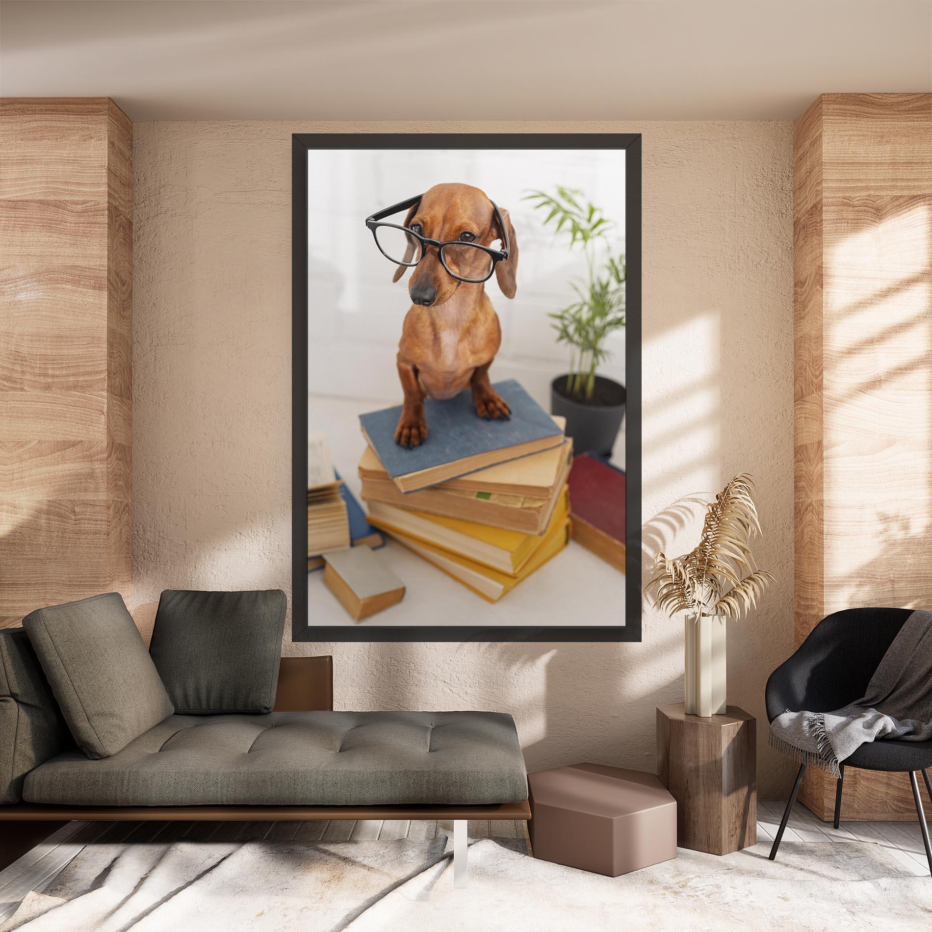Leinwandbild Books Cute Dog mockup 8