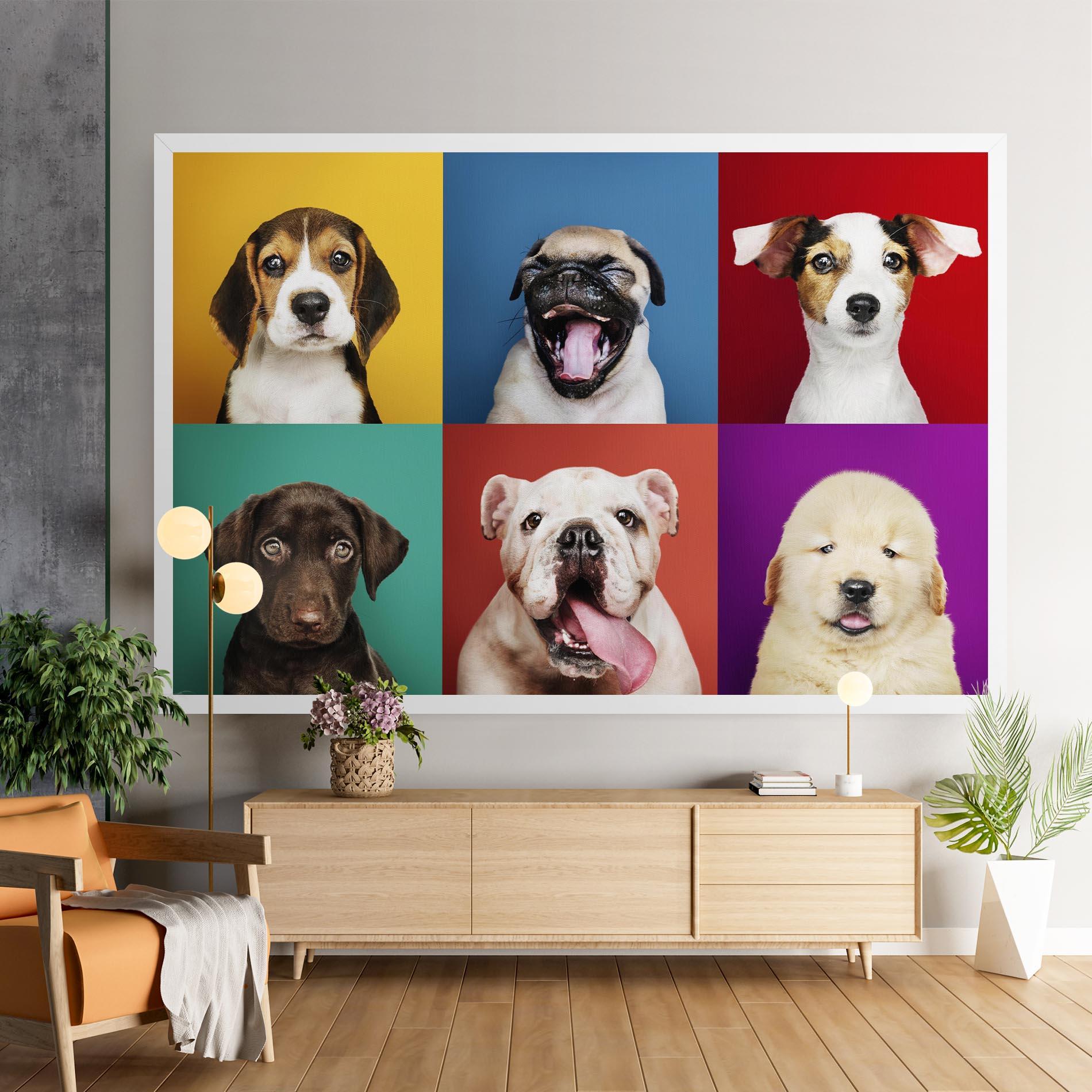 Leinwandbild Adorable Puppies Mix mockup 9
