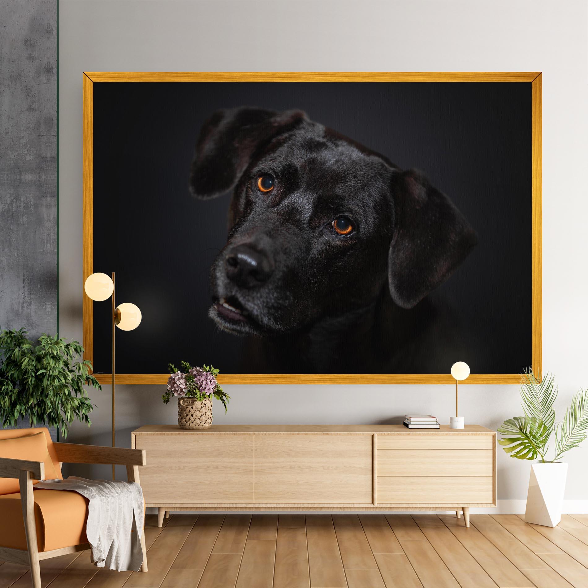 Leinwandbild Black Dog Portrait mockup 9