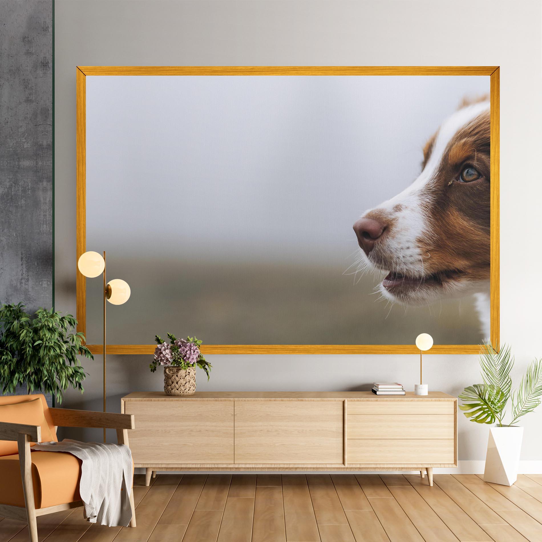 Leinwandbild Brown White Dog mockup 9