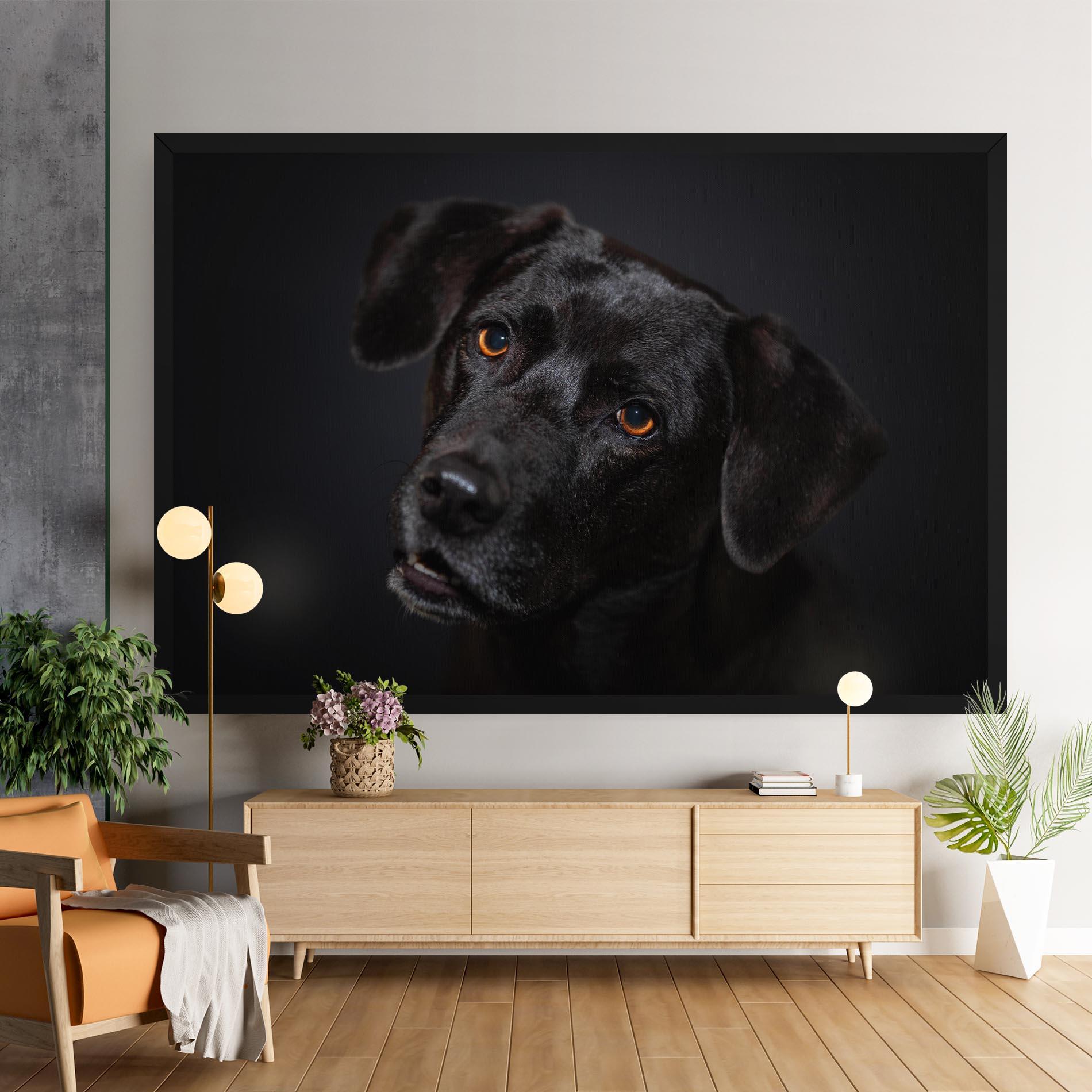 Leinwandbild Black Dog Portrait mockup 9
