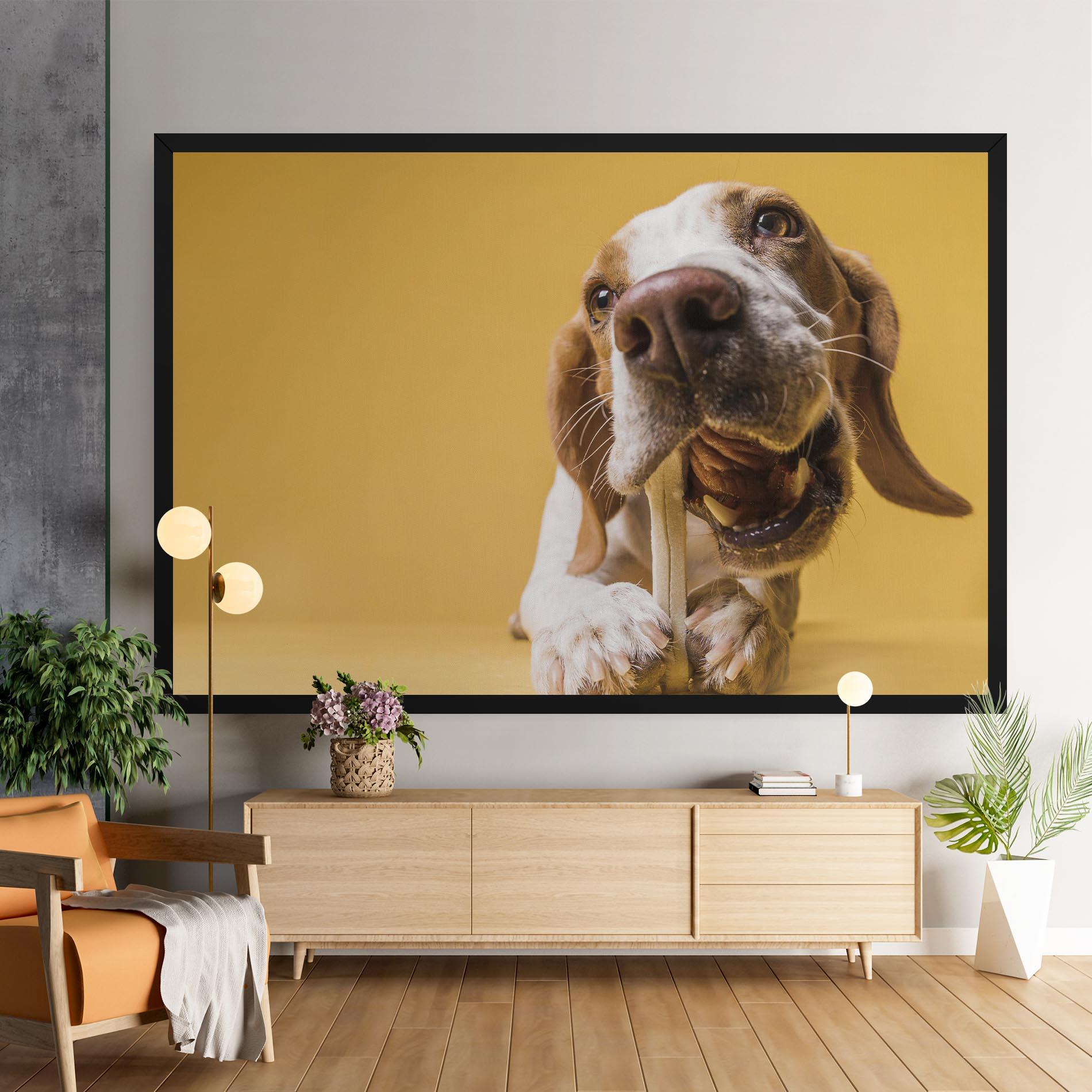 Leinwandbild Dog Eating Bone mockup 9
