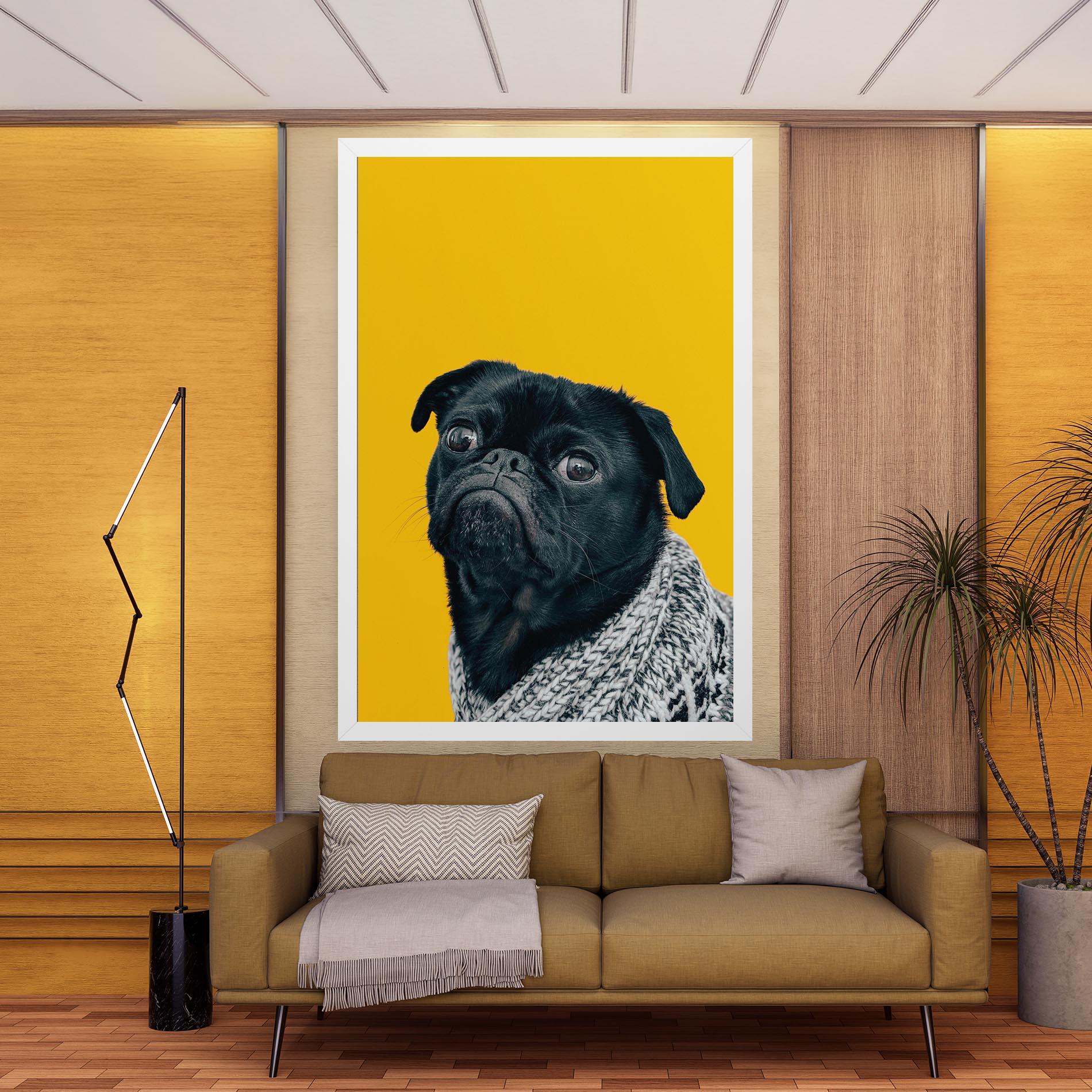 Leinwandbild Black Pug mockup 9