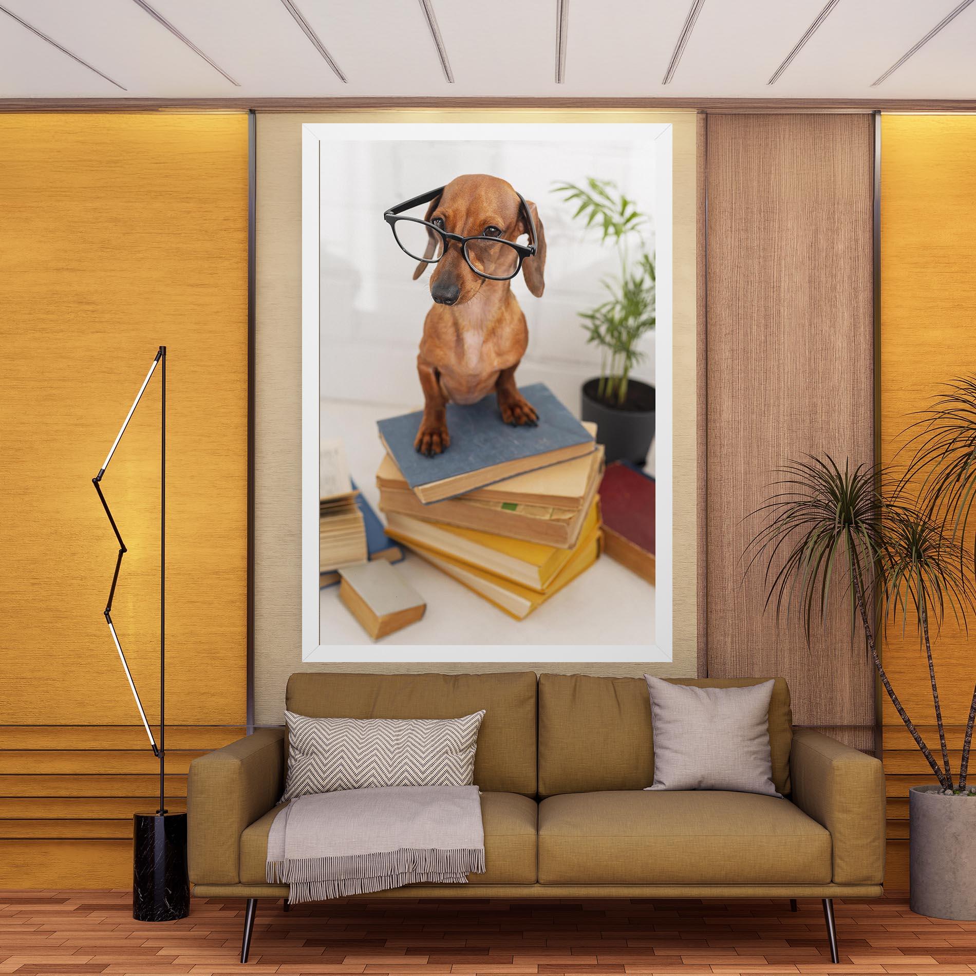 Leinwandbild Books Cute Dog mockup 9