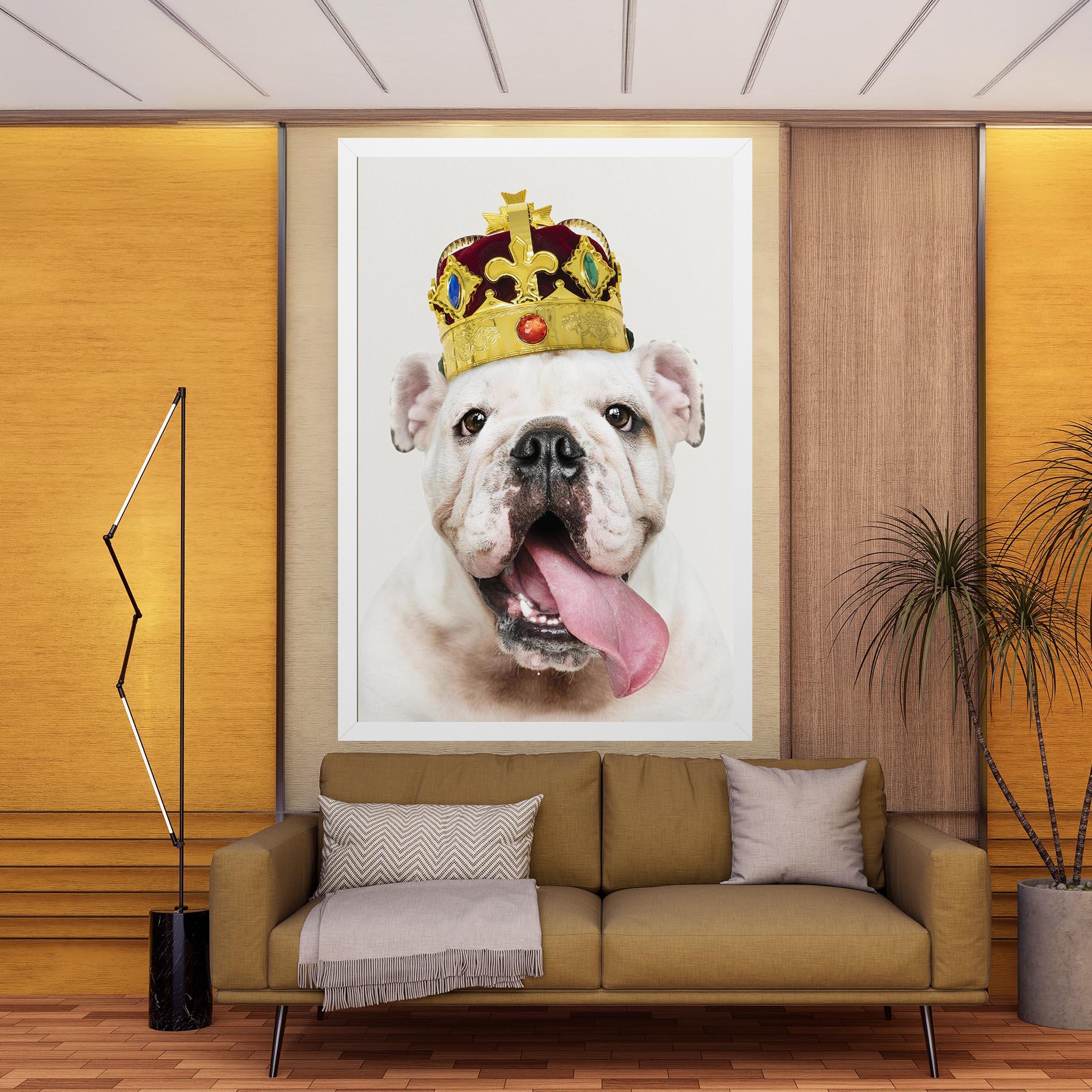 Leinwandbild Bulldog Wearing Crown mockup 9