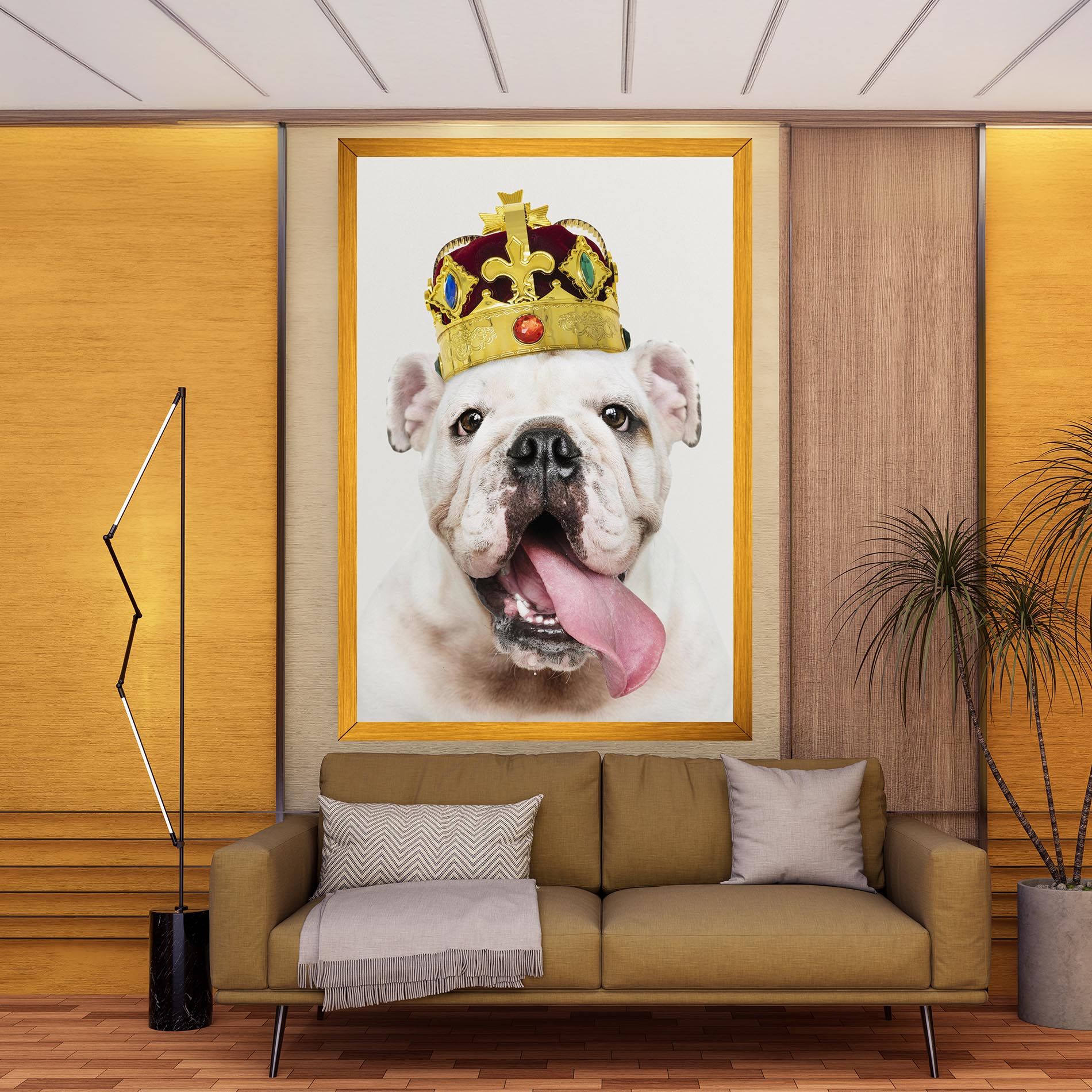 Bulldog Wearing Crown mockup 9