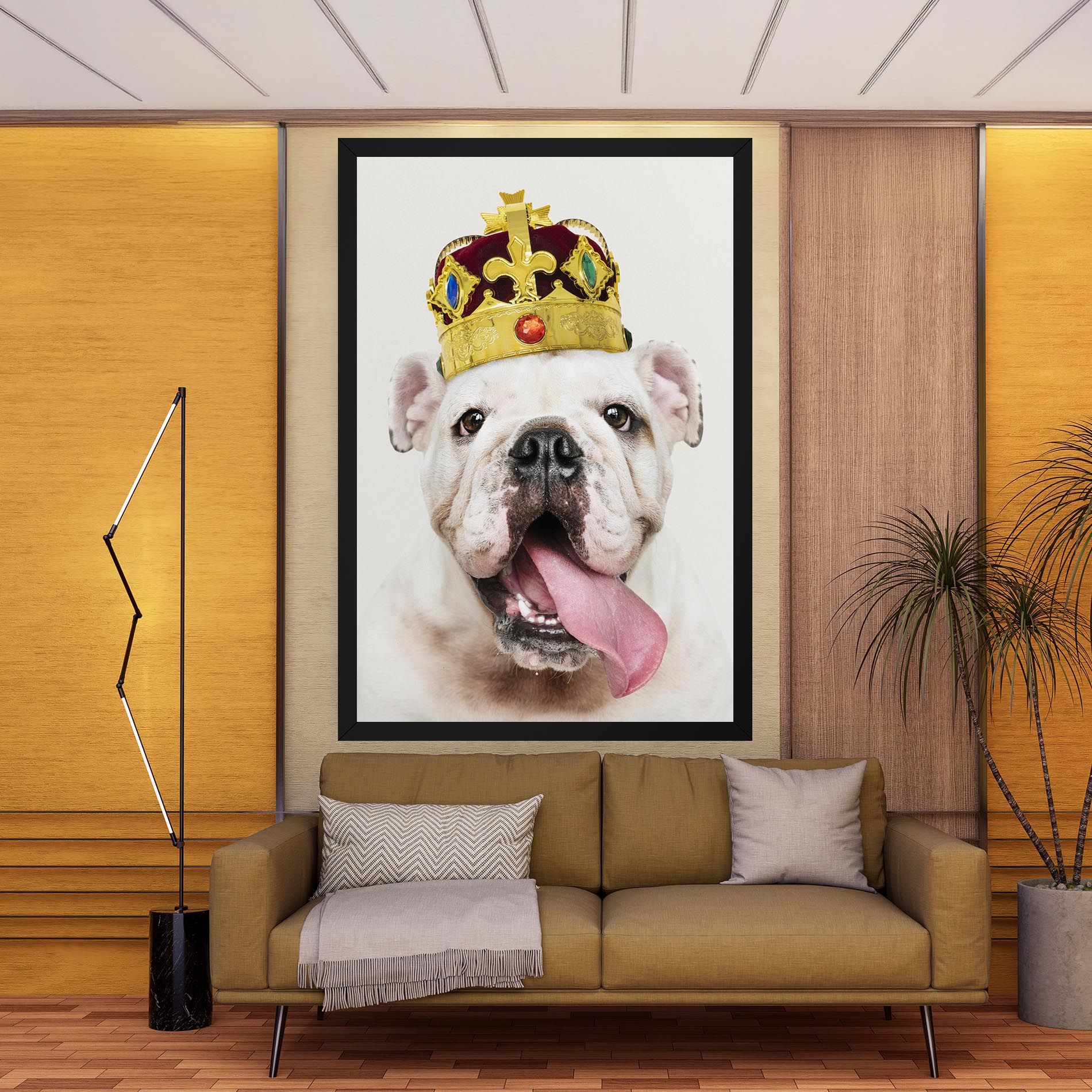 Bulldog Wearing Crown mockup 9