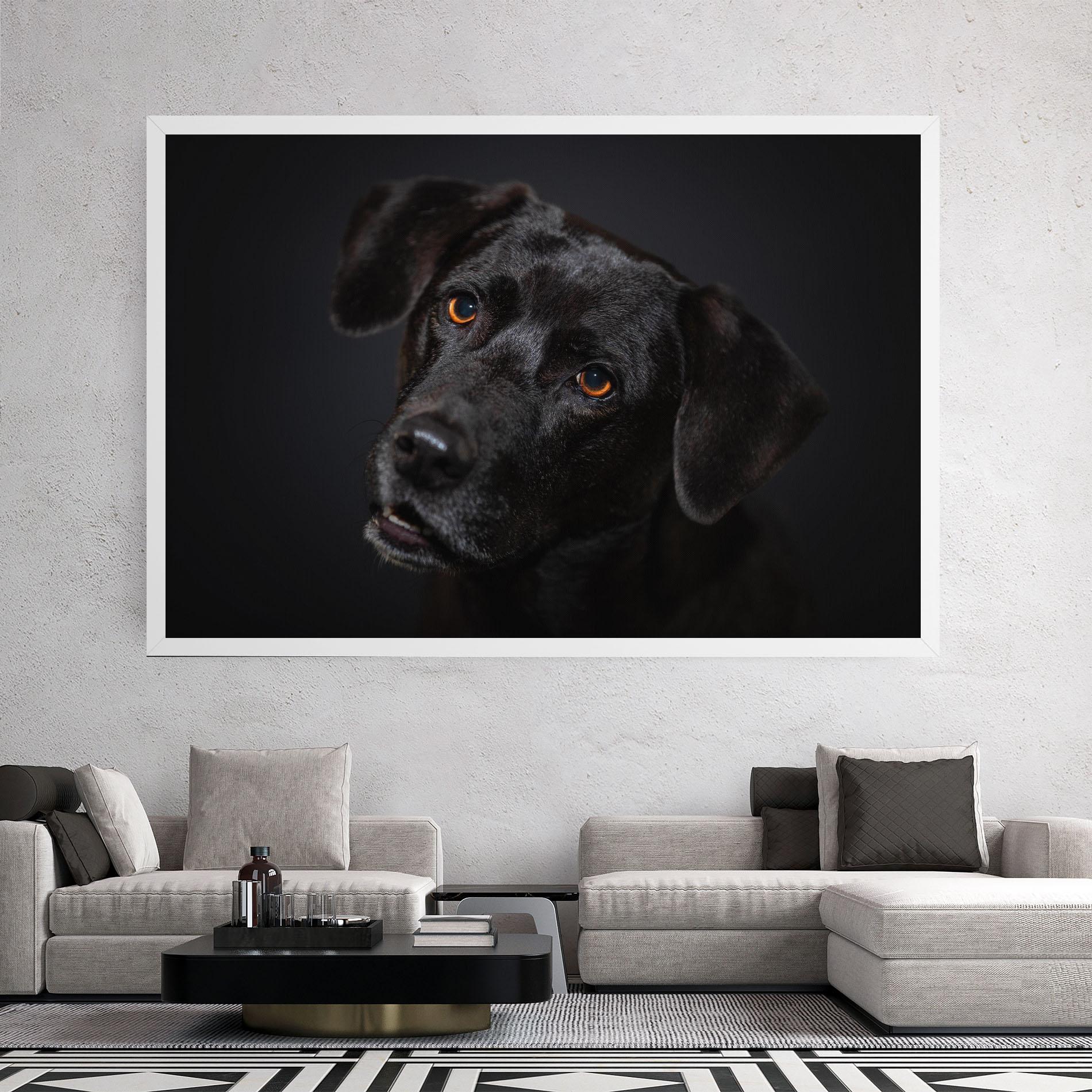 Leinwandbild Black Dog Portrait mockup 2