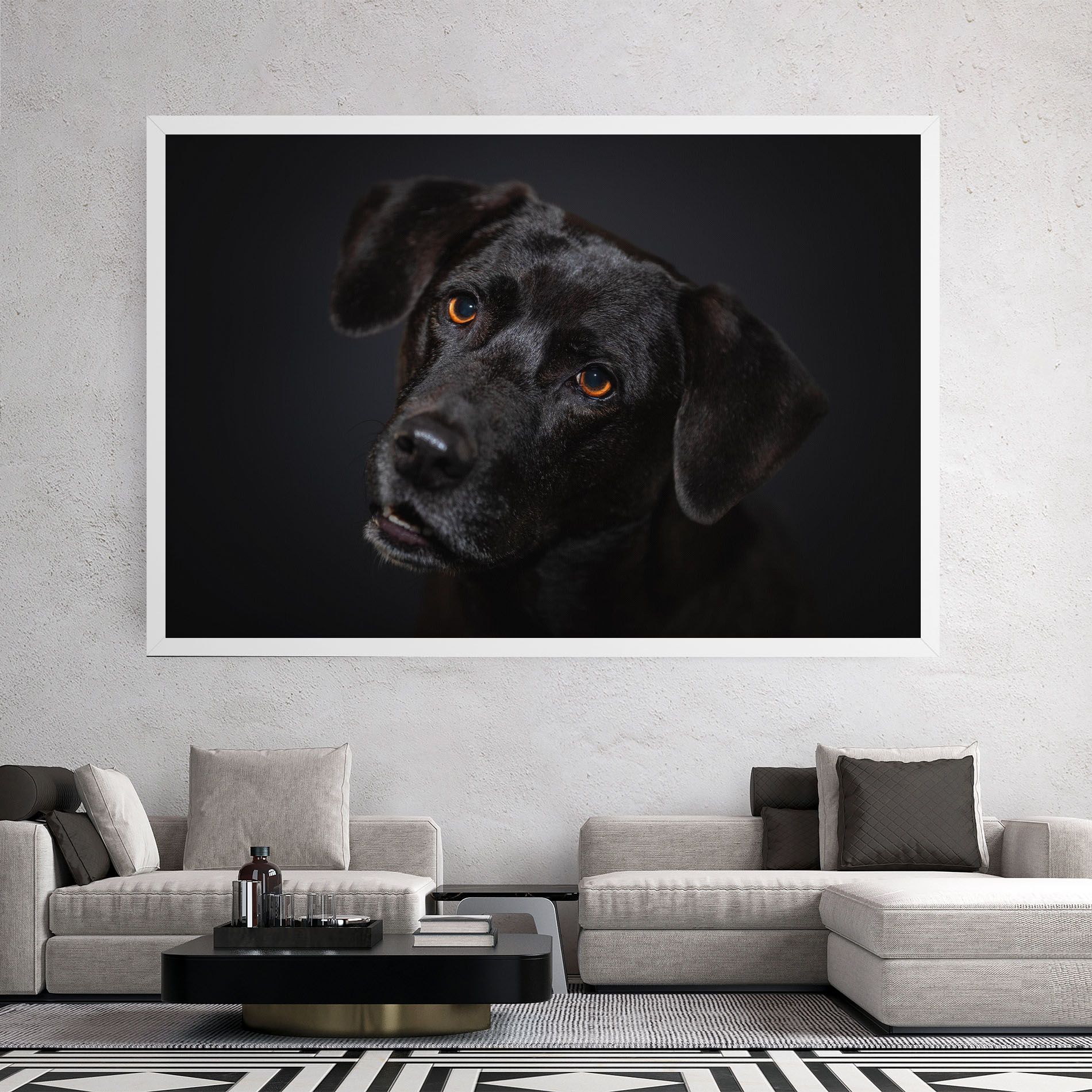 Black Dog Portrait mockup 2