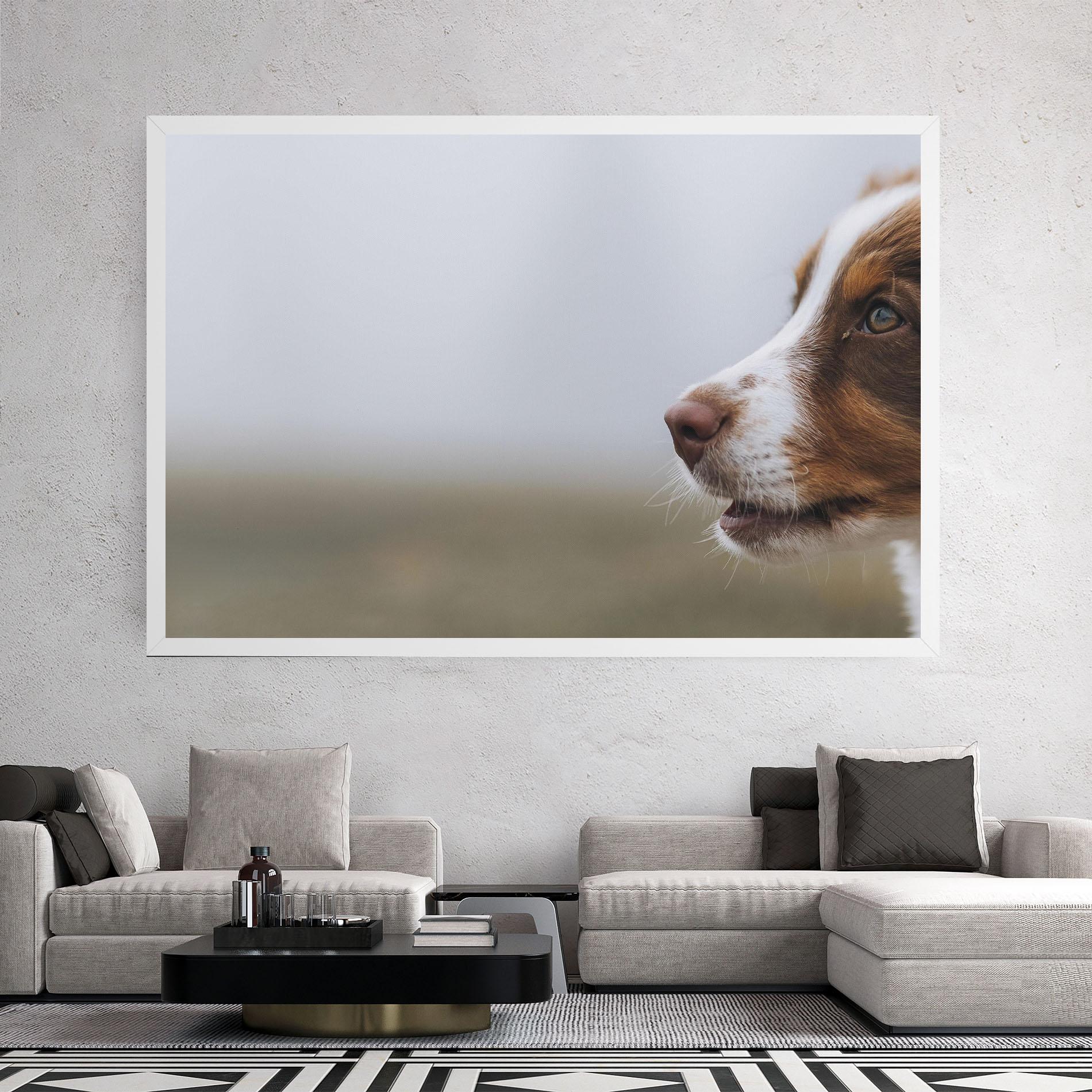 Leinwandbild Brown White Dog mockup 2