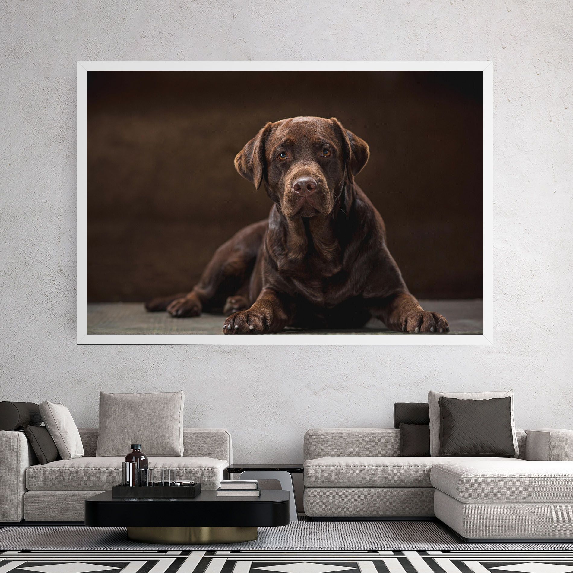 Cute  Brown Labrador mockup 2