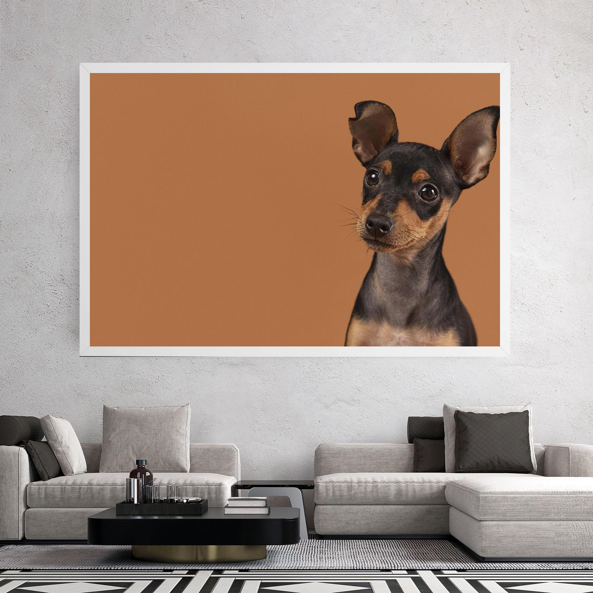Leinwandbild Cute Dog Portrait mockup 2