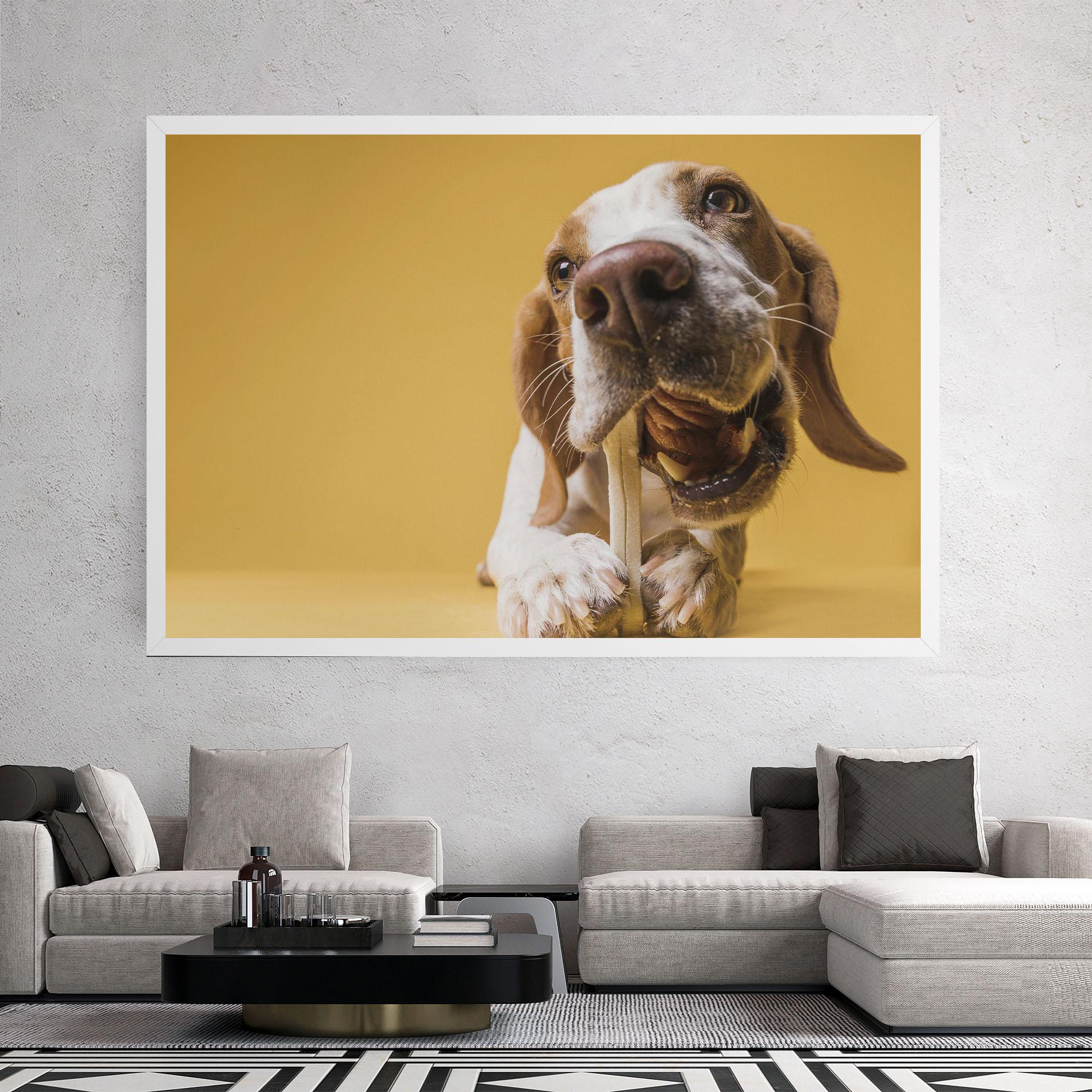 Leinwandbild Dog Eating Bone mockup 2