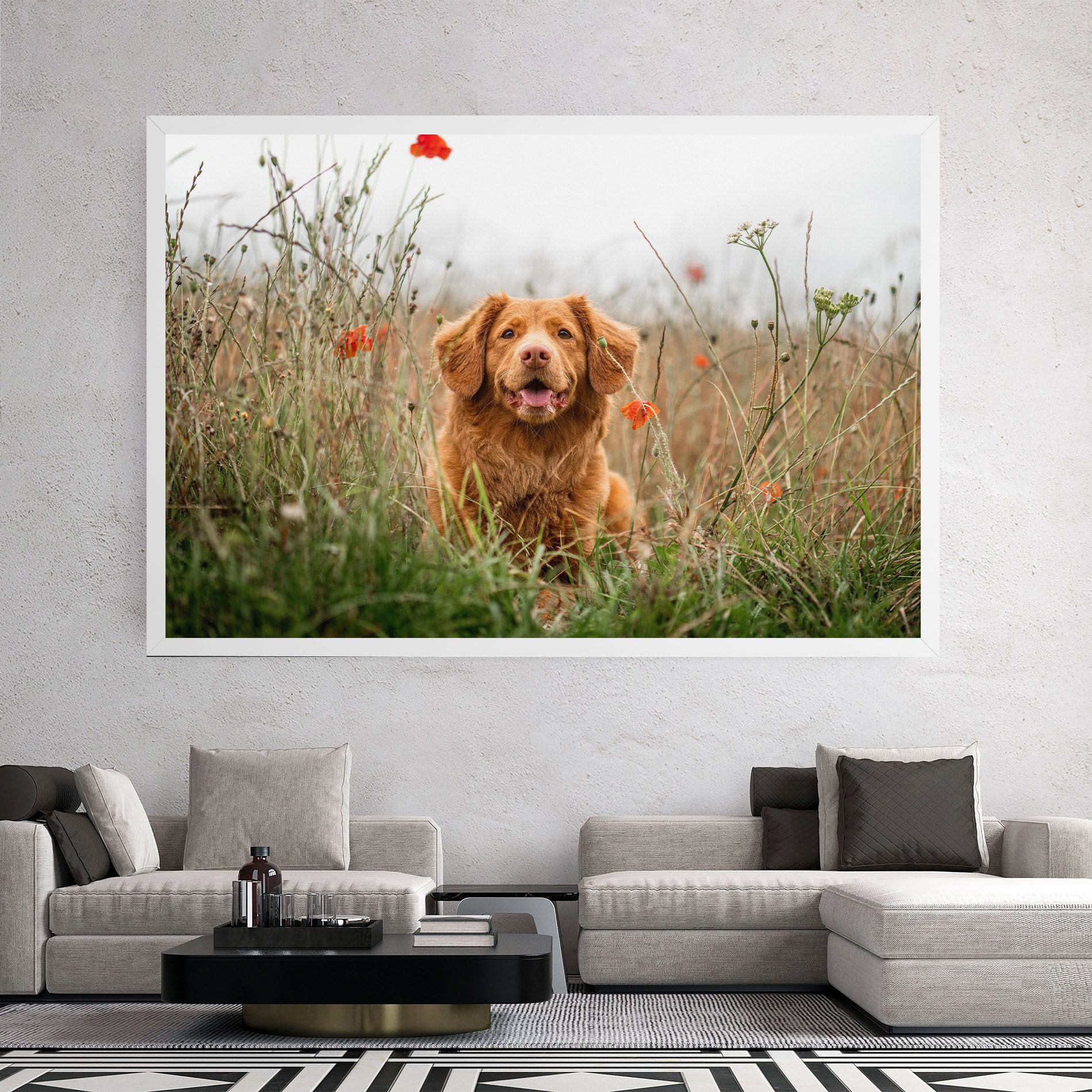 Red Flowers Dog mockup 2