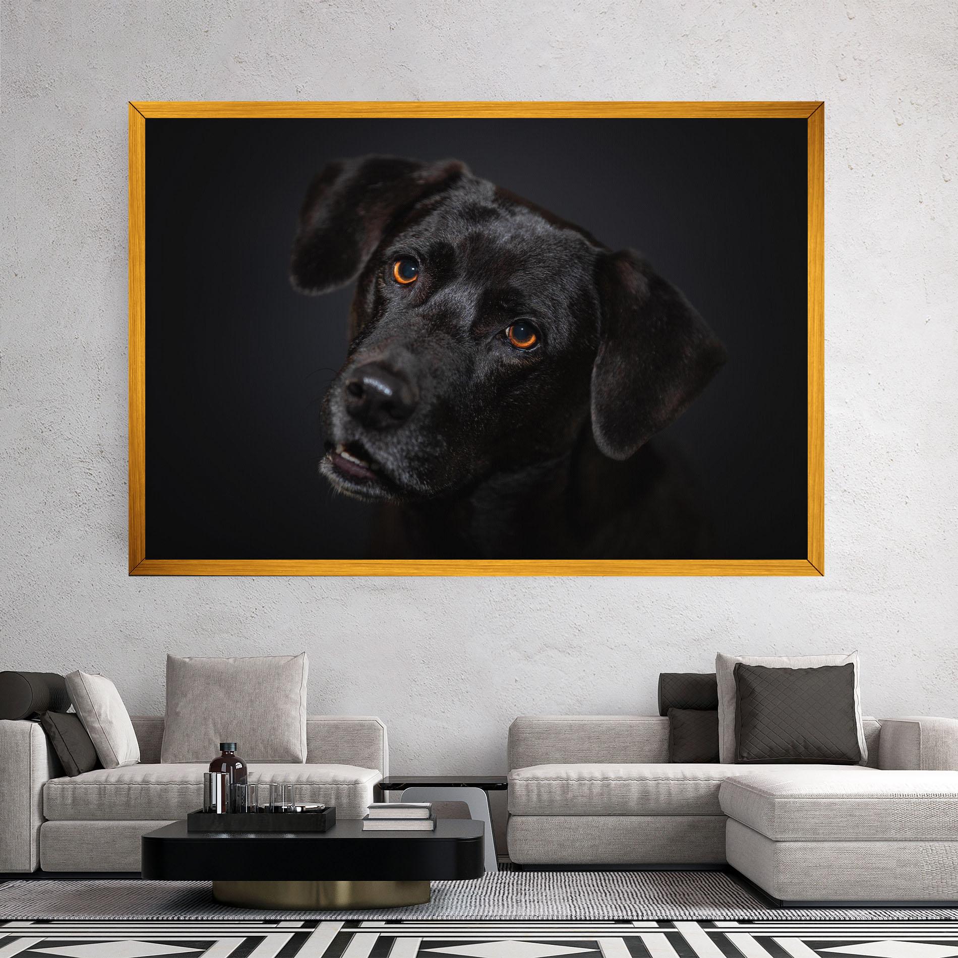 Leinwandbild Black Dog Portrait mockup 2