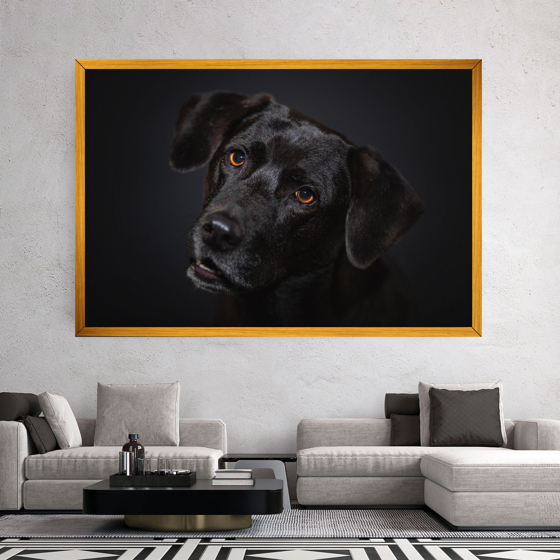 Black Dog Portrait mockup 2