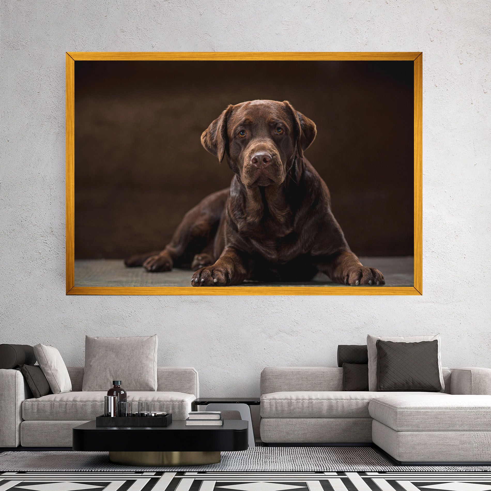 Cute  Brown Labrador mockup 2
