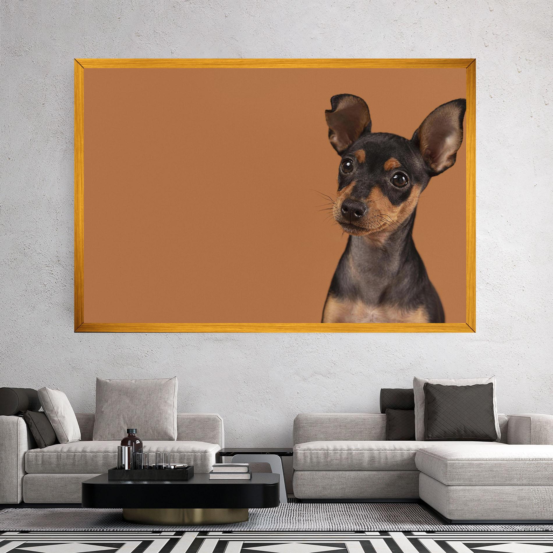Leinwandbild Cute Dog Portrait mockup 2