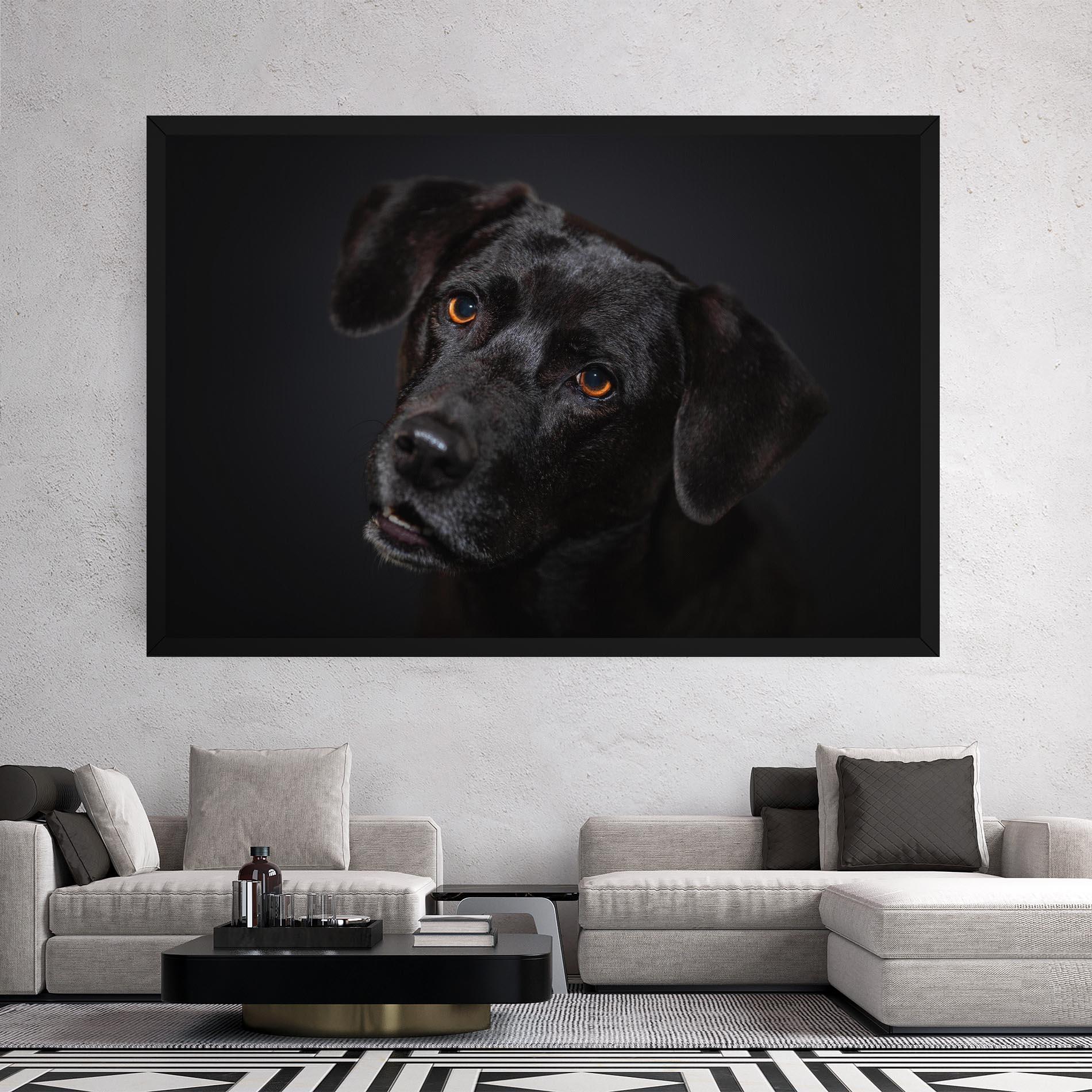 Leinwandbild Black Dog Portrait mockup 2