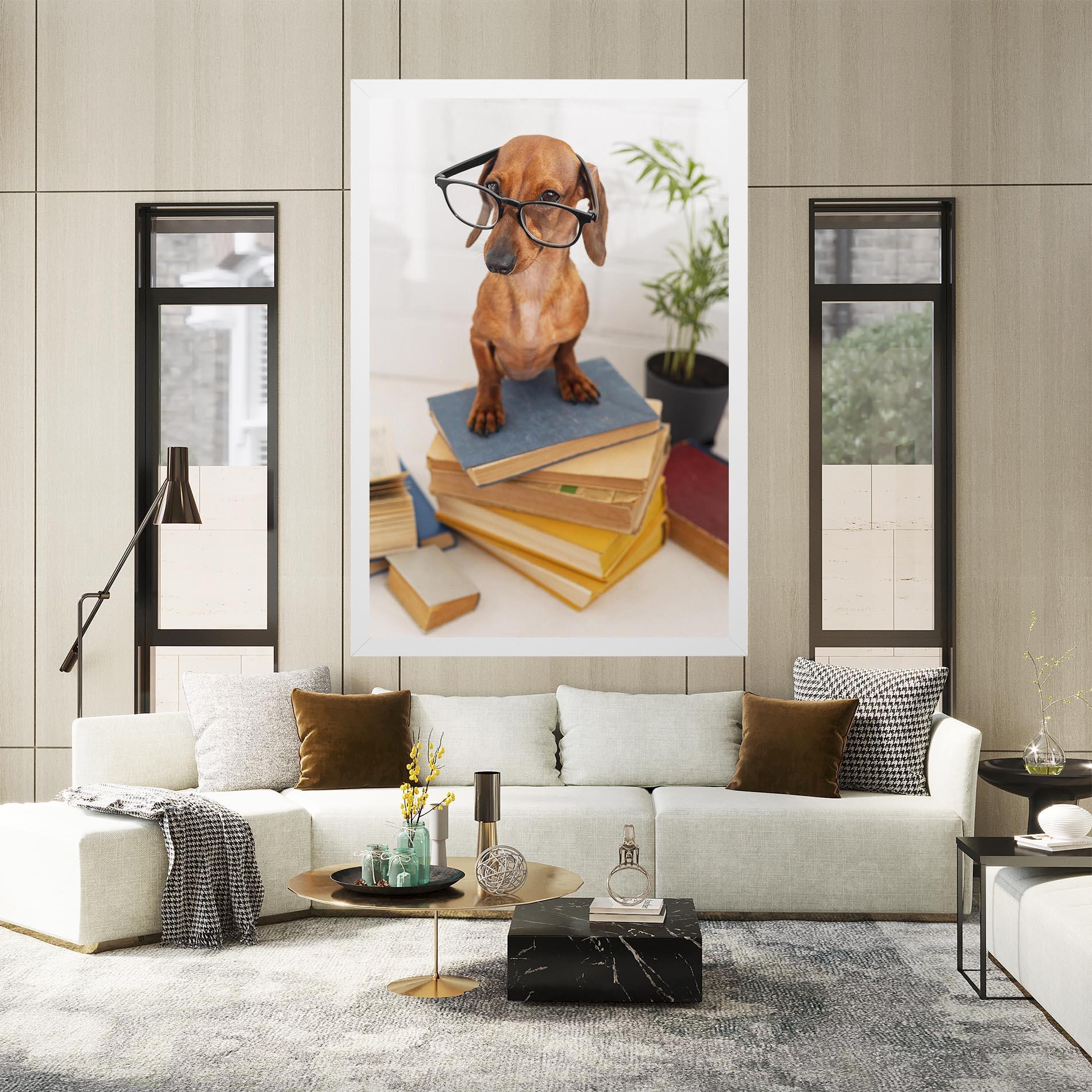 Leinwandbild Books Cute Dog mockup 2