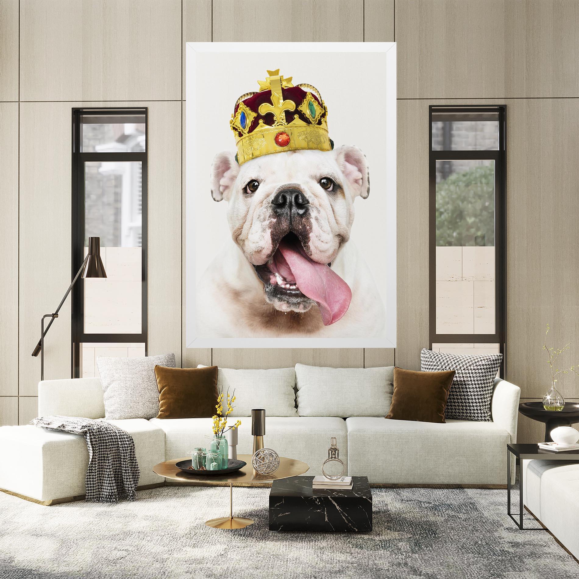 Leinwandbild Bulldog Wearing Crown mockup 2