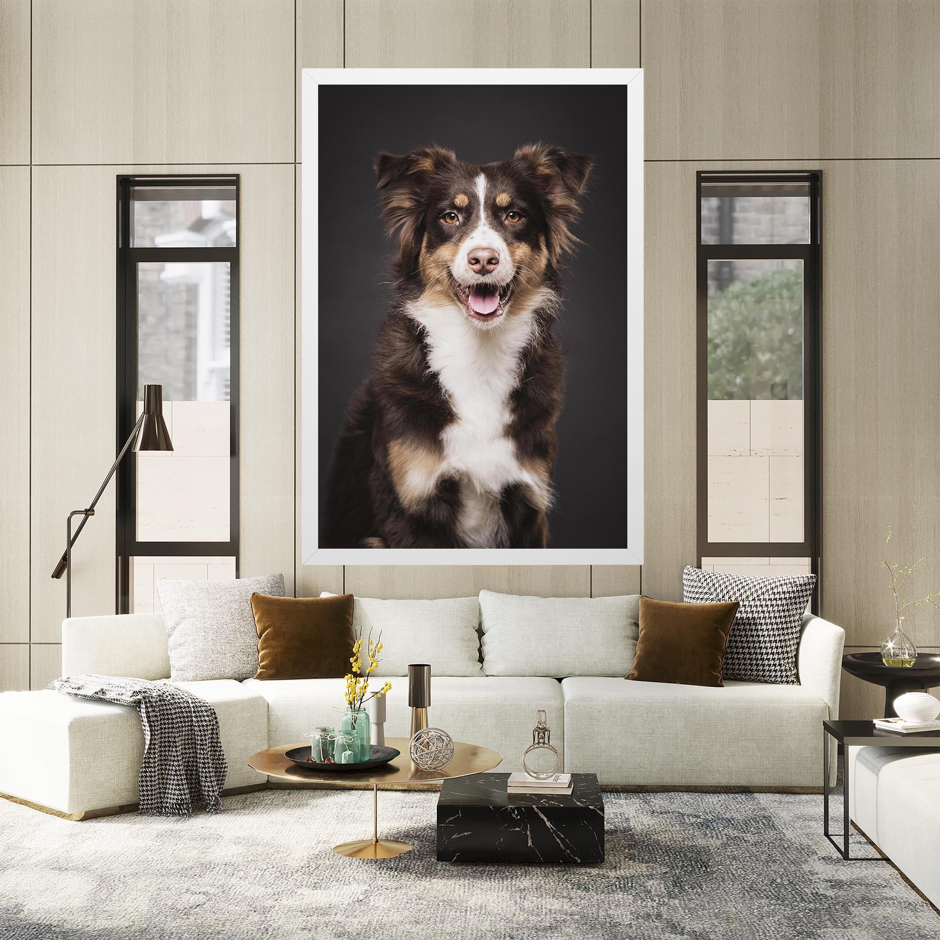 Leinwandbild Cute Dog Sitting mockup 2
