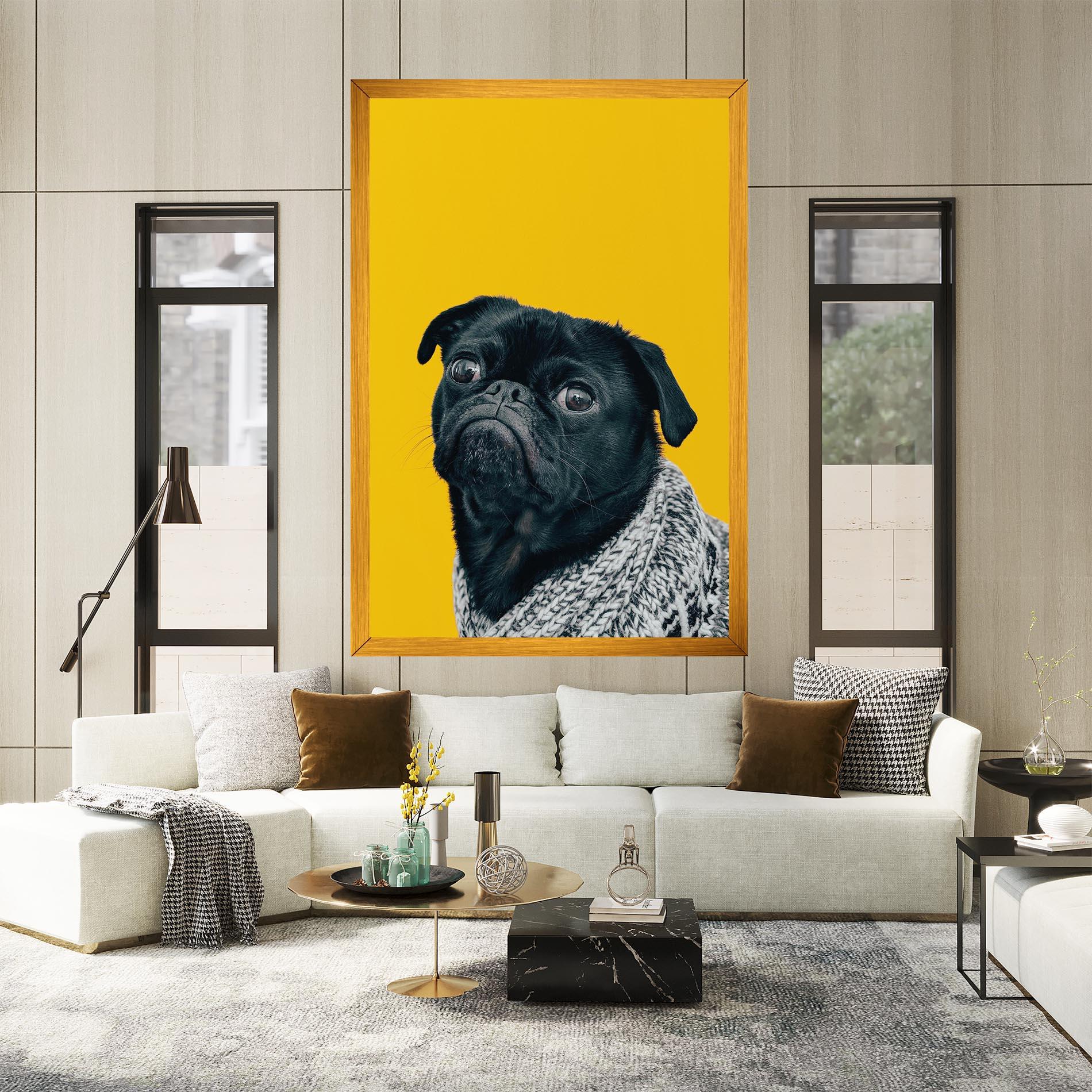 Leinwandbild Black Pug mockup 2